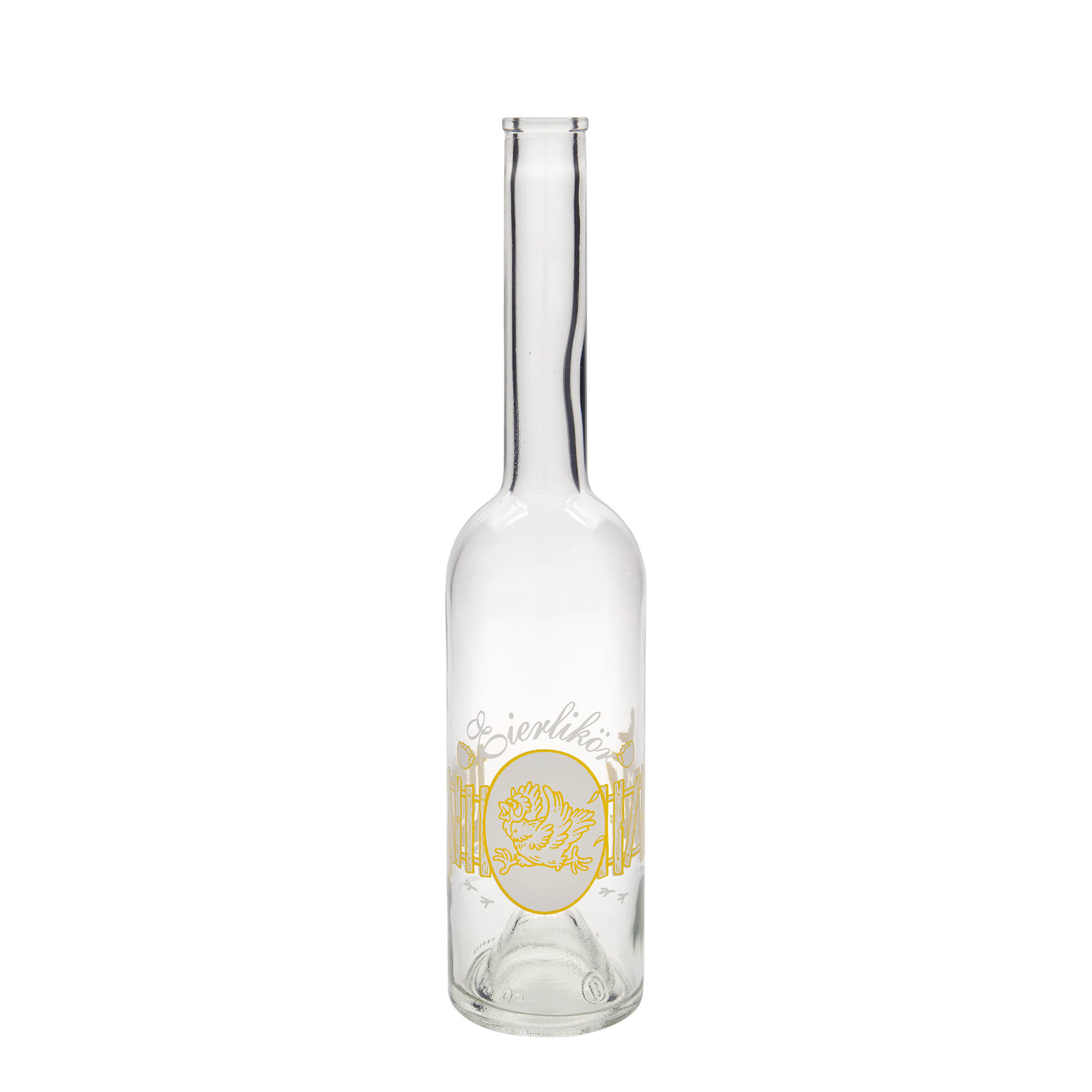 Botella de vidrio de 500 ml 'Opera', motivo: licor de huevo, boca: corcho