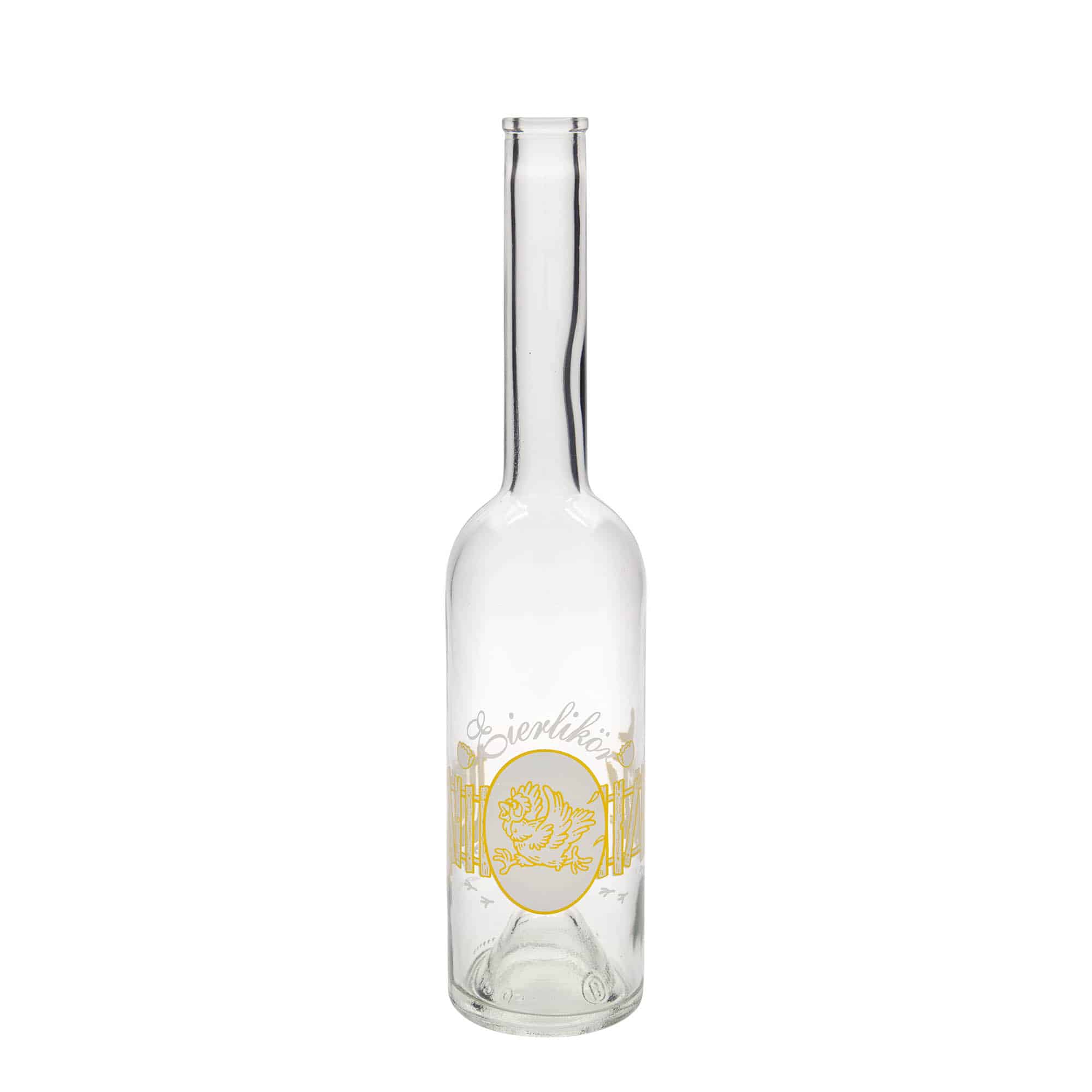 Botella de vidrio de 500 ml «Opera», motivo: licor de huevo, boca: corcho