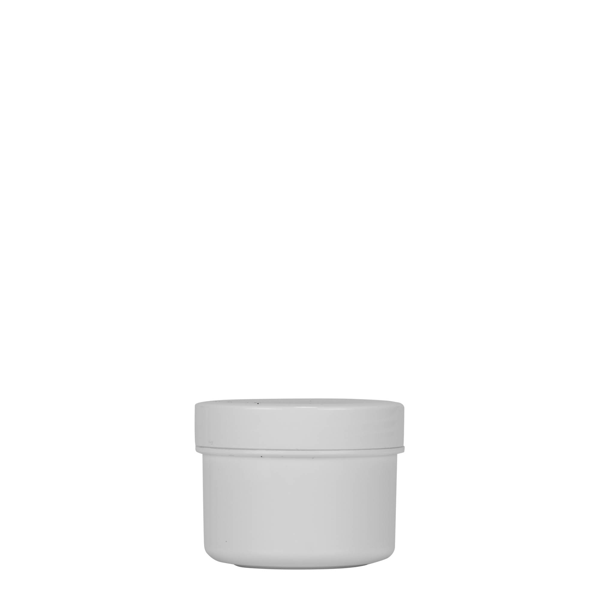 35 ml bote de plástico 'White Line', PP, blanco, boca: cierre de rosca 35 ml bote de plástico 'White Line', PP, blanco, boca: cierre de rosca