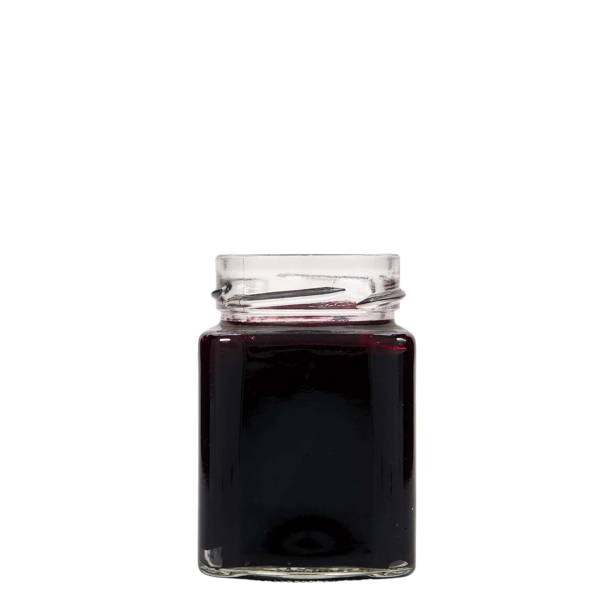 212 ml Tarro cuadrado 'Funny', boca: Deep-Twist-Off (DTO 58)