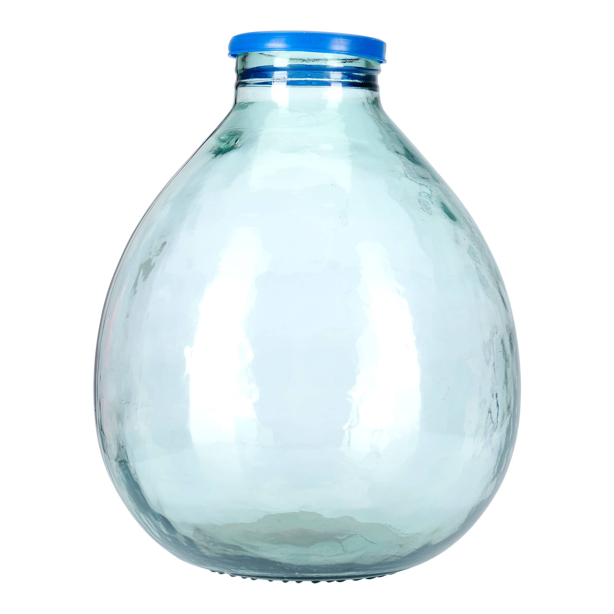 Botella de balón de 34 l, boca ancha, vidrio, boca: tapa de solapa