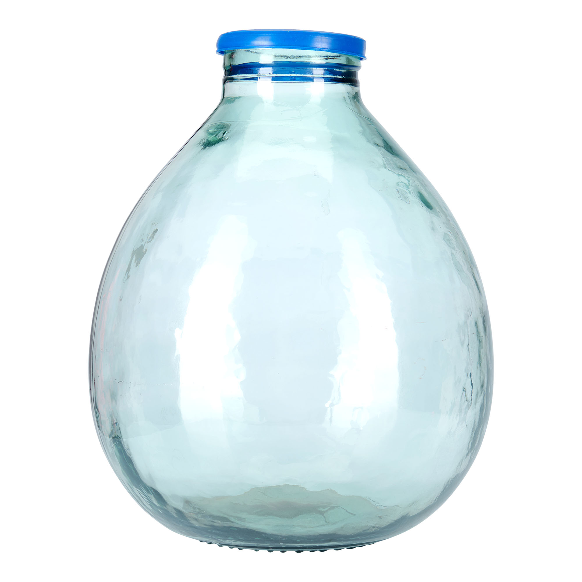 Botella de balón de 34 l, boca ancha, vidrio, boca: tapa de solapa