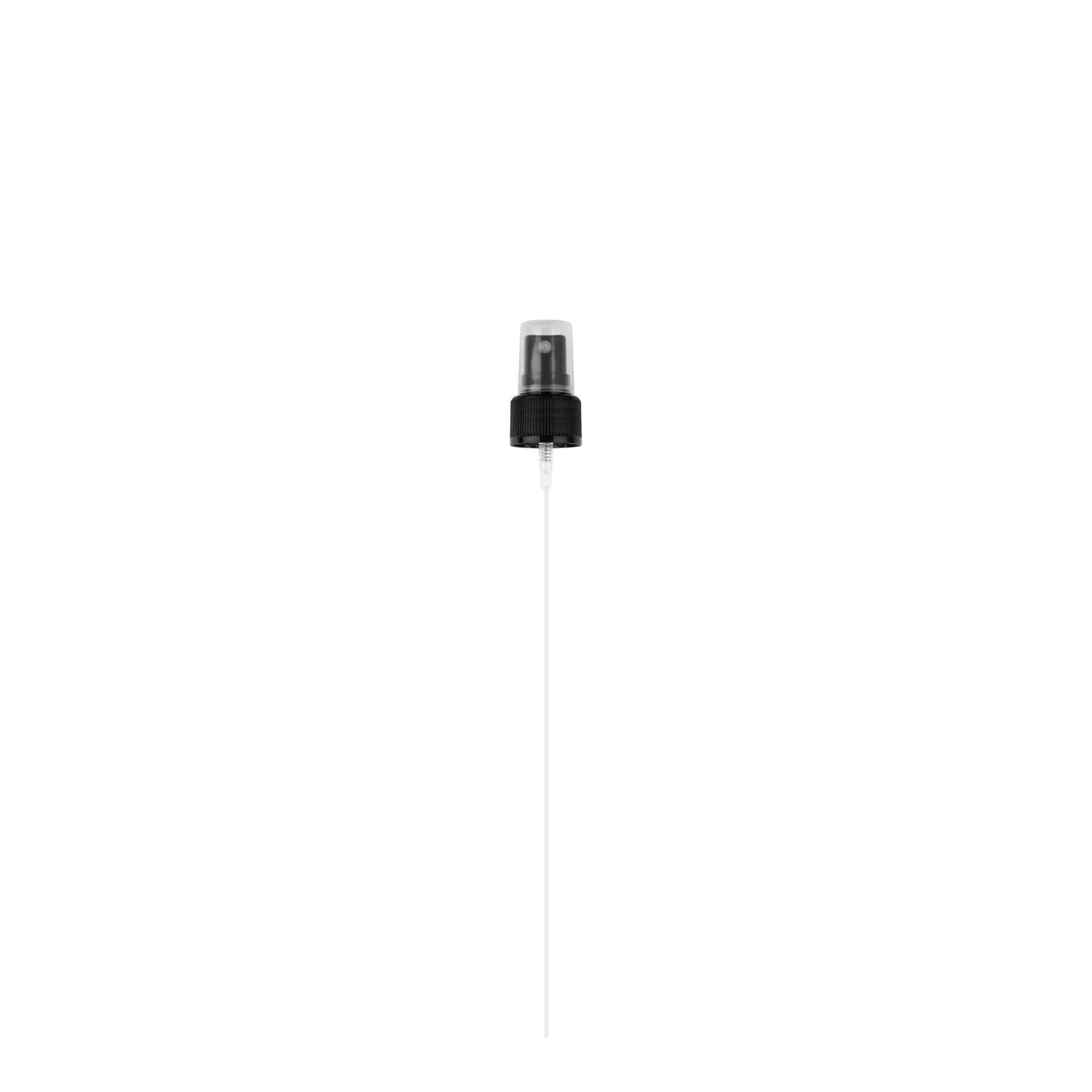 Tapón roscado pulverizador, plástico PP, negro, para boca: 24/410