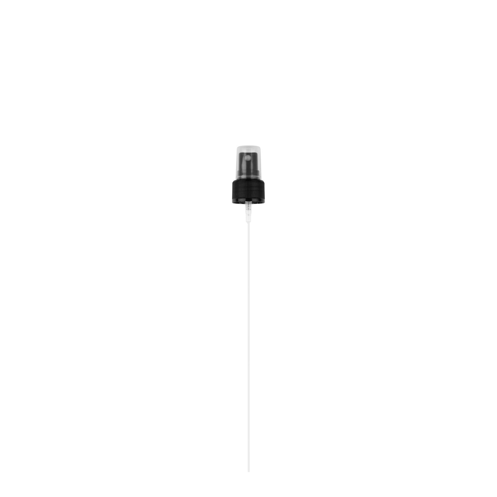 Tapón roscado pulverizador, plástico PP, negro, para boca: 24/410 Tapón roscado pulverizador, plástico PP, negro, para boca: 24/410