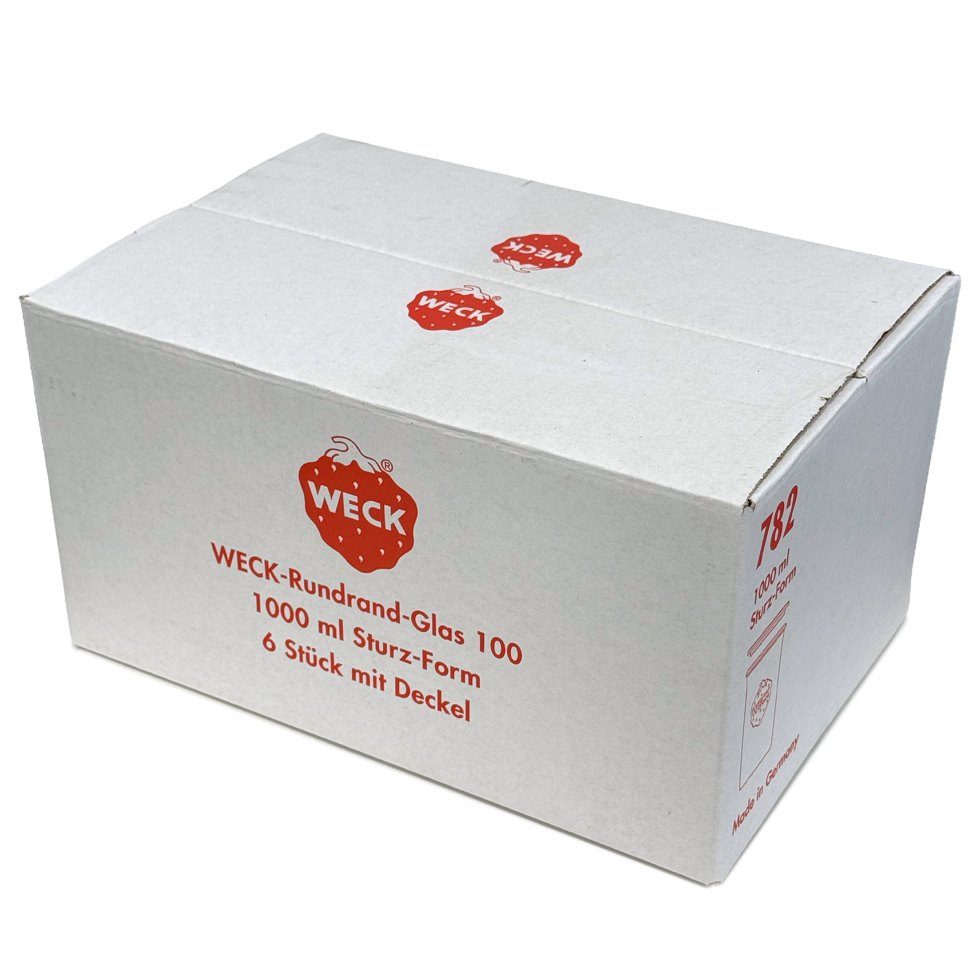 6x 1000 ml tarro WECK de boca ancha con tapa de vidrio RR 100