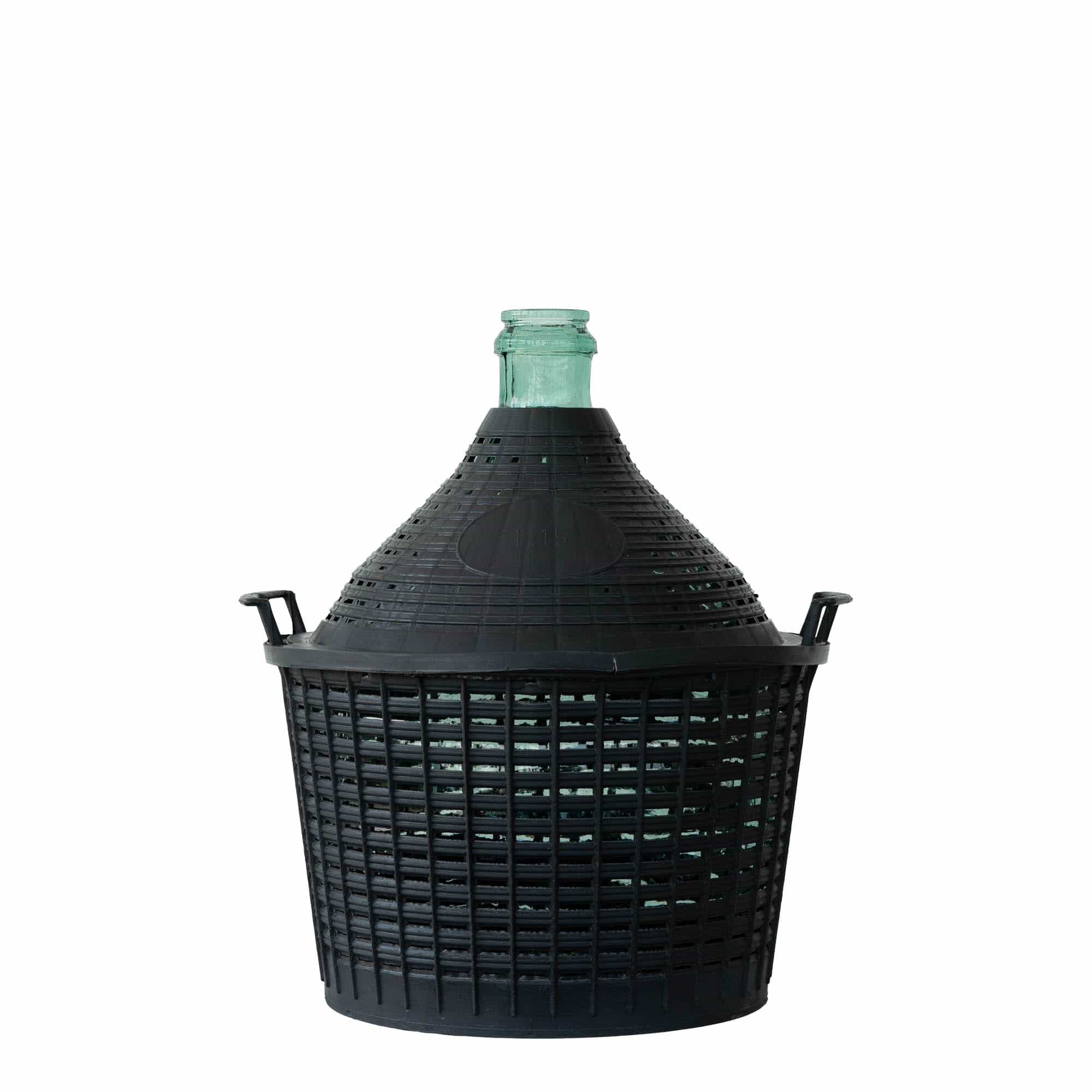 Botella de balón de 15 l, cuello estrecho, vidrio, boca: tapa de solapa