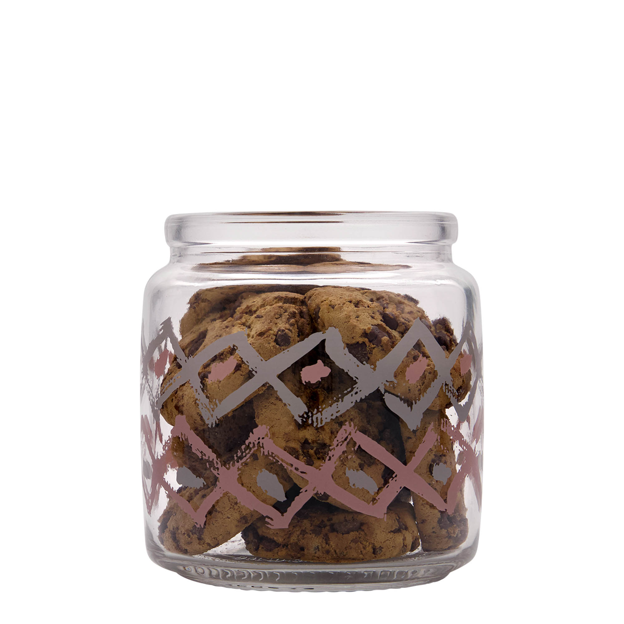 750 ml tarro de vidrio con corcho 'Giara', motivo: Manolibera rosa, boca: corcho