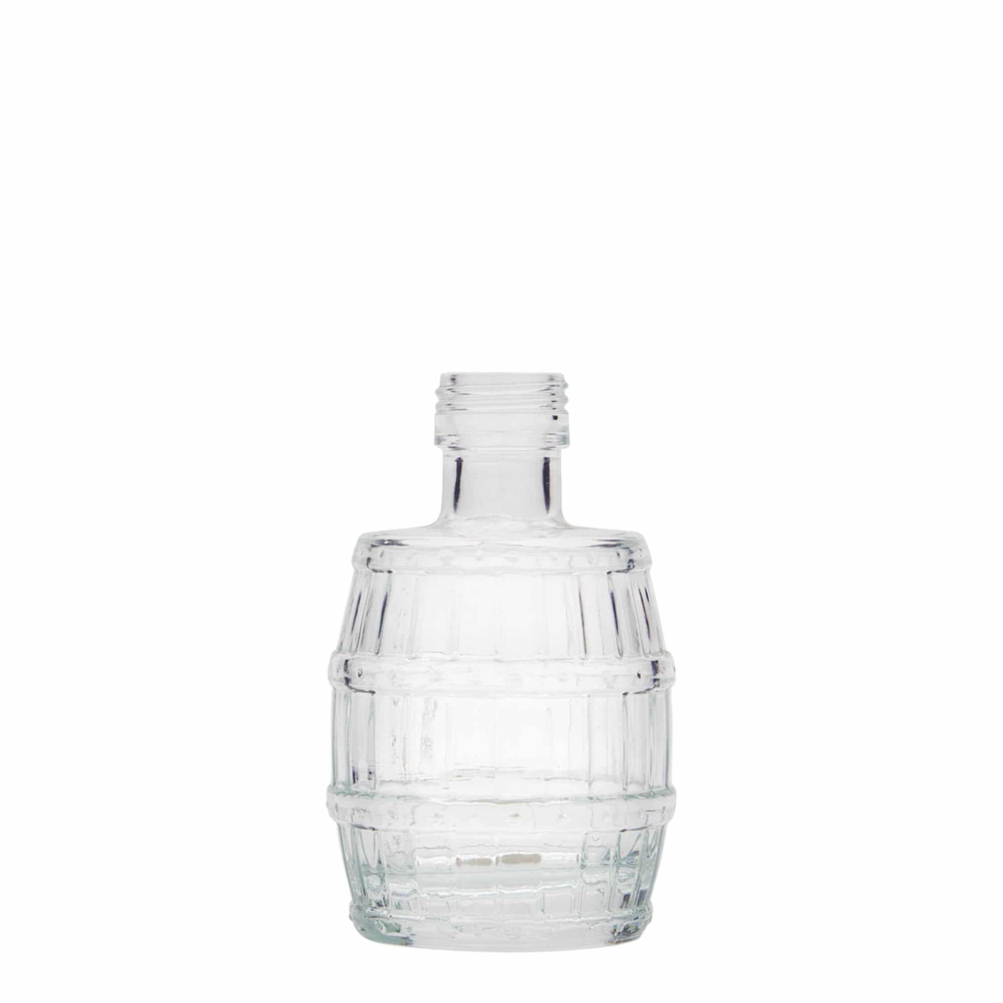 Botella de vidrio 'Barril' de 100 ml, boca: PP 24