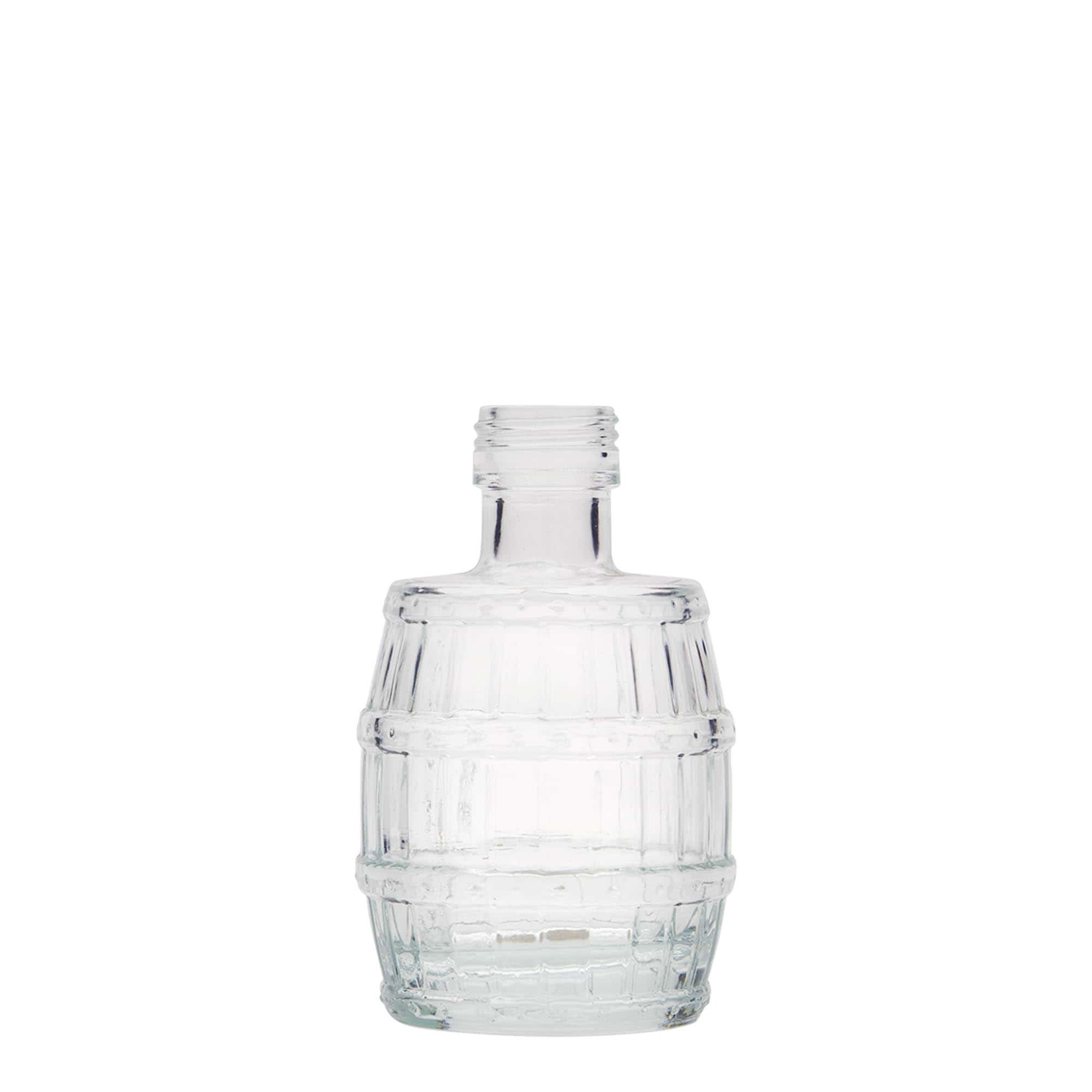 Botella de vidrio de 100 ml 'barril', boca: PP 24