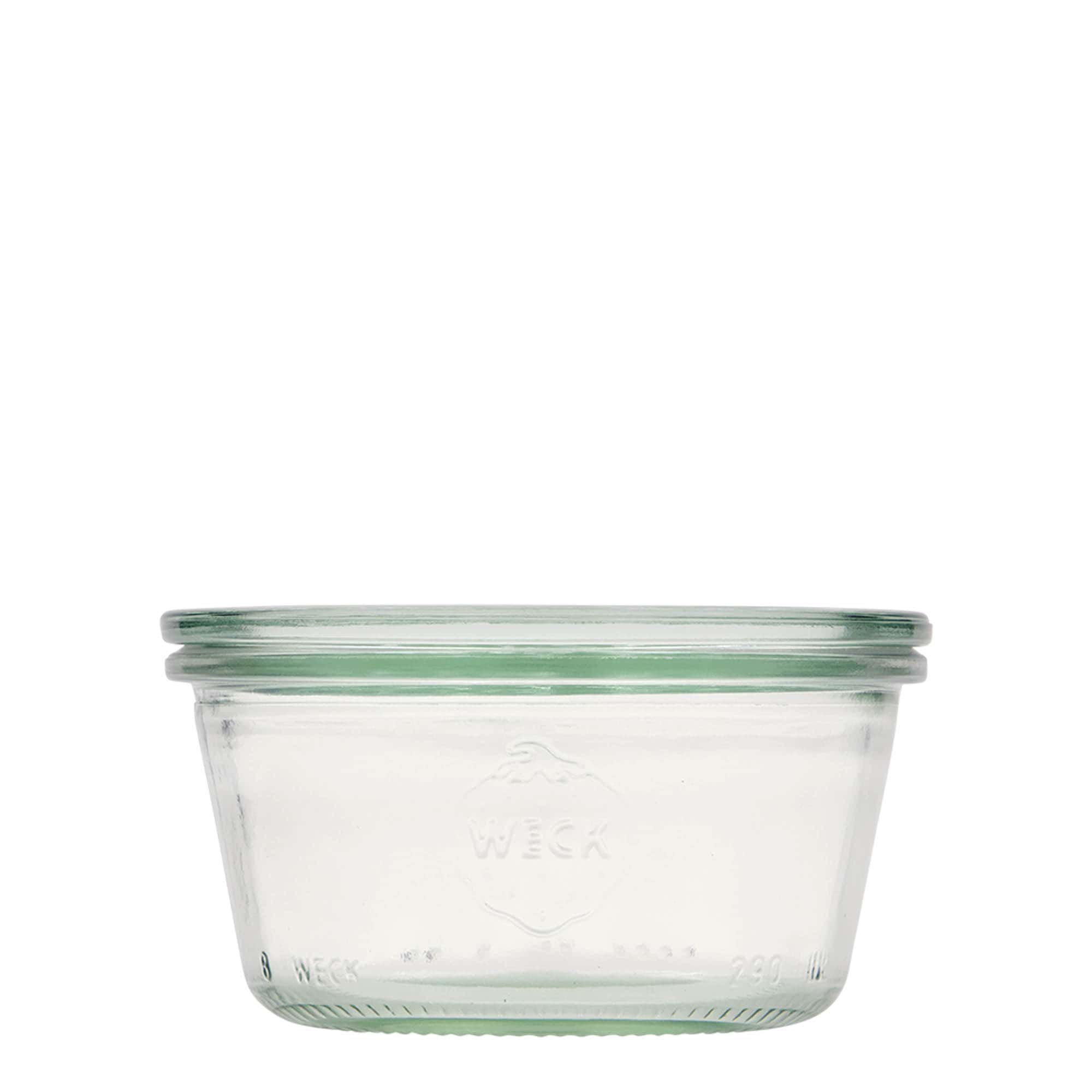 6x 290 ml tarro WECK de boca ancha bajo con tapa de vidrio RR 100