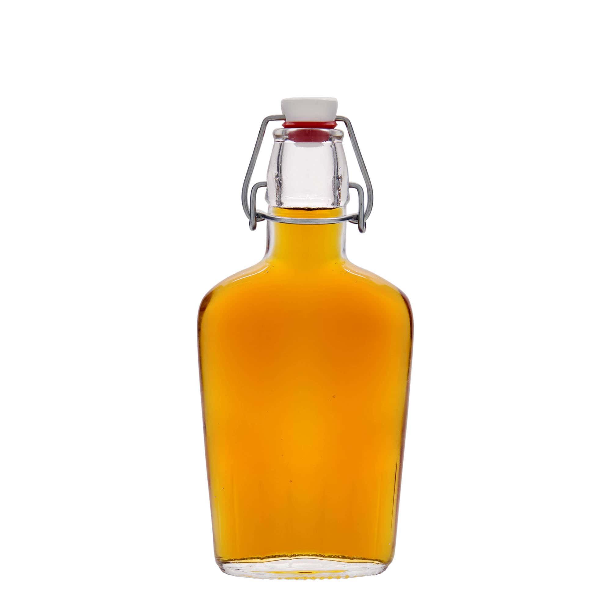 Botella de vidrio 'Fiaschetta' de 250 ml, ovalada, boca: tapón mecánico