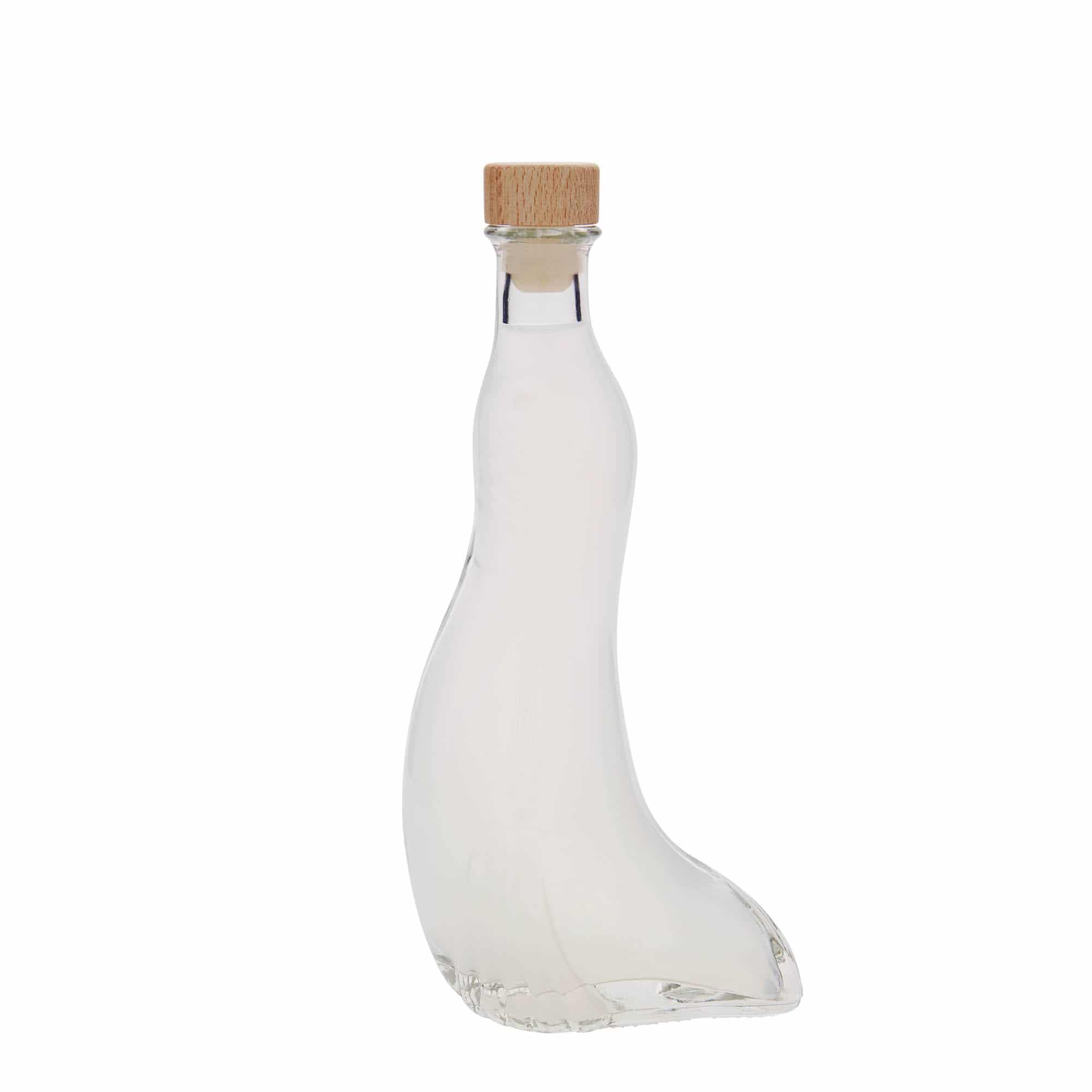 Botella de vidrio 'Foca' de 200 ml, boca: corcho