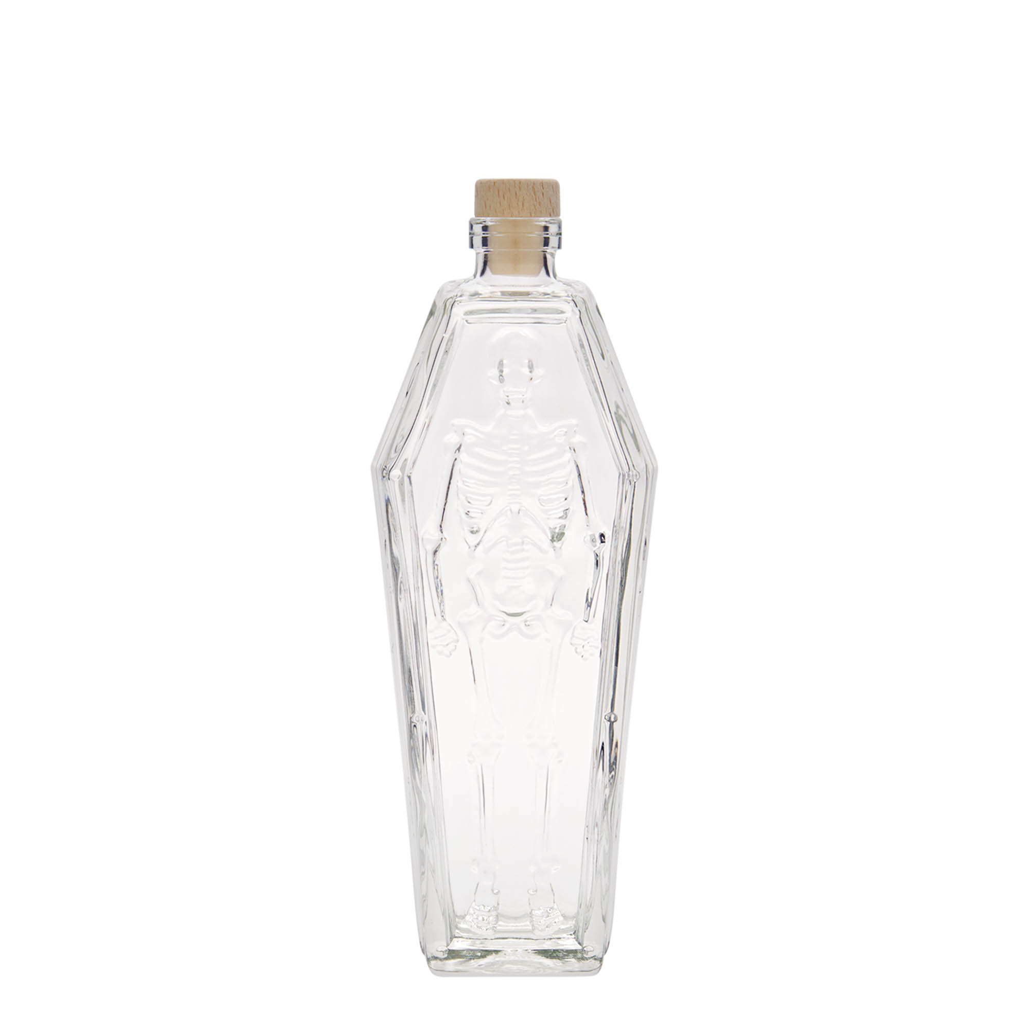 Botella de vidrio de 200 ml 'ataúd', boca: corcho Botella de vidrio de 200 ml 'ataúd', boca: corcho