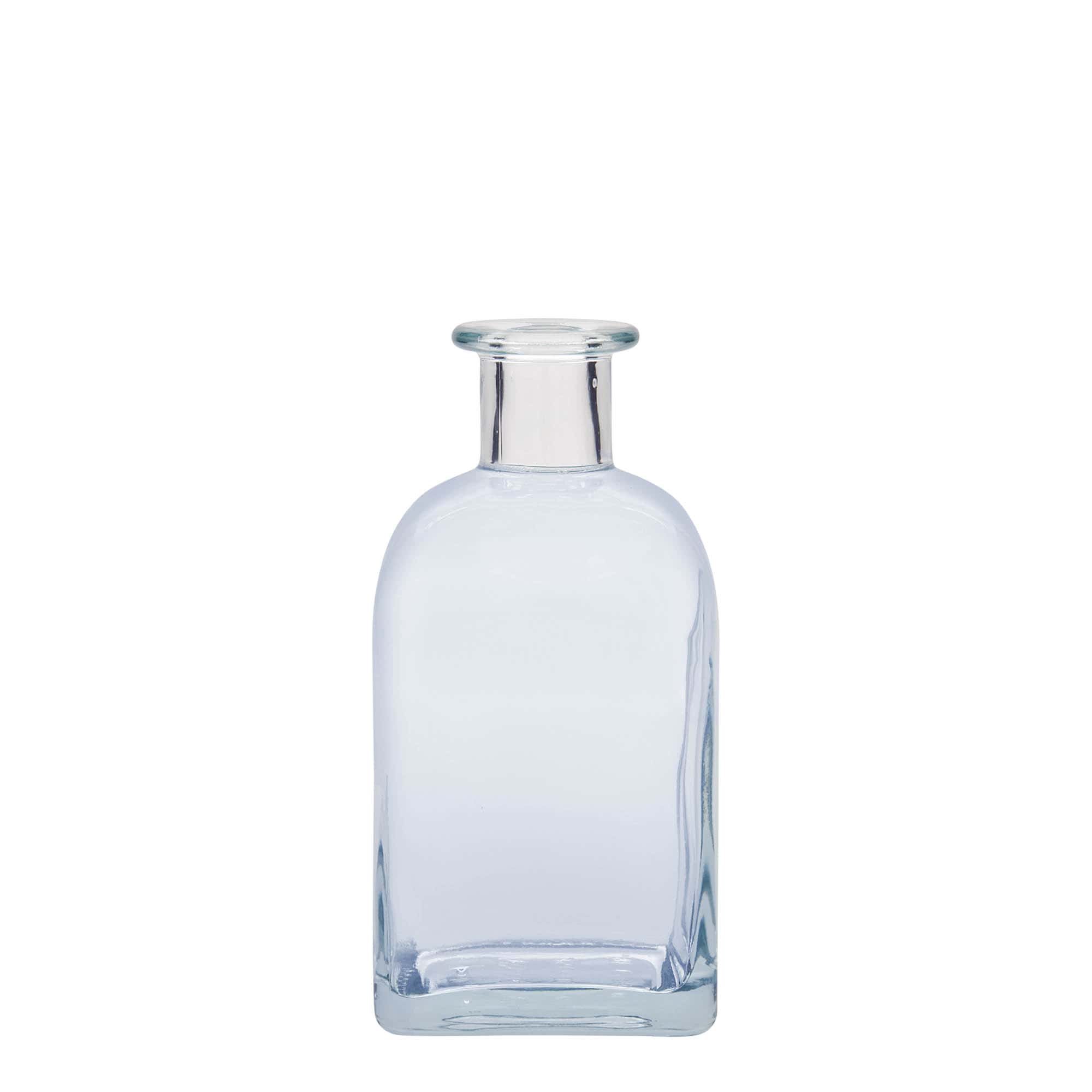 Botella de vidrio de farmacia 'Carré' de 350 ml, cuadrada, boca: corcho