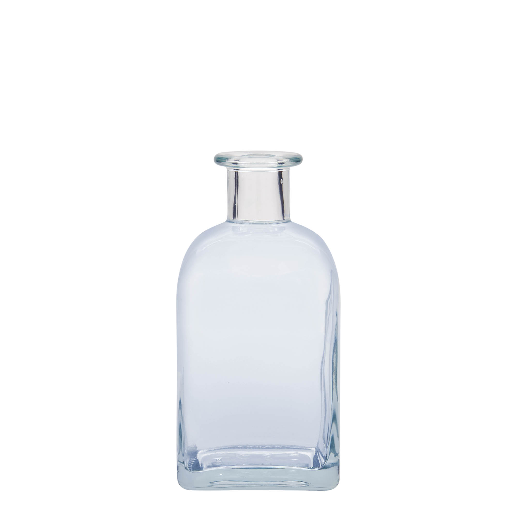Botella de vidrio de farmacia 'Carré' de 350 ml, cuadrada, boca: corcho