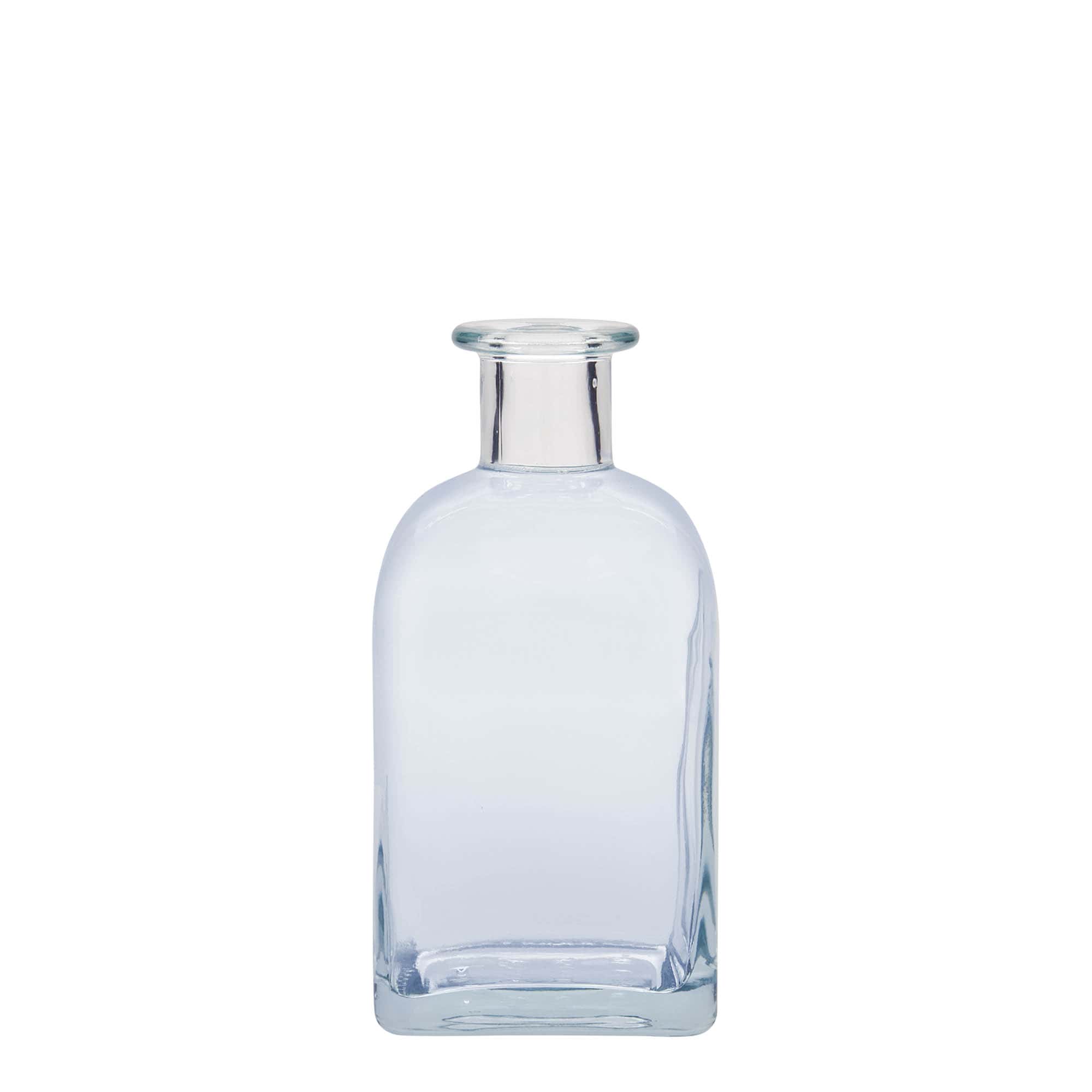 Botella de vidrio de 350 ml Apotheker Carré, cuadrada, boca: corcho