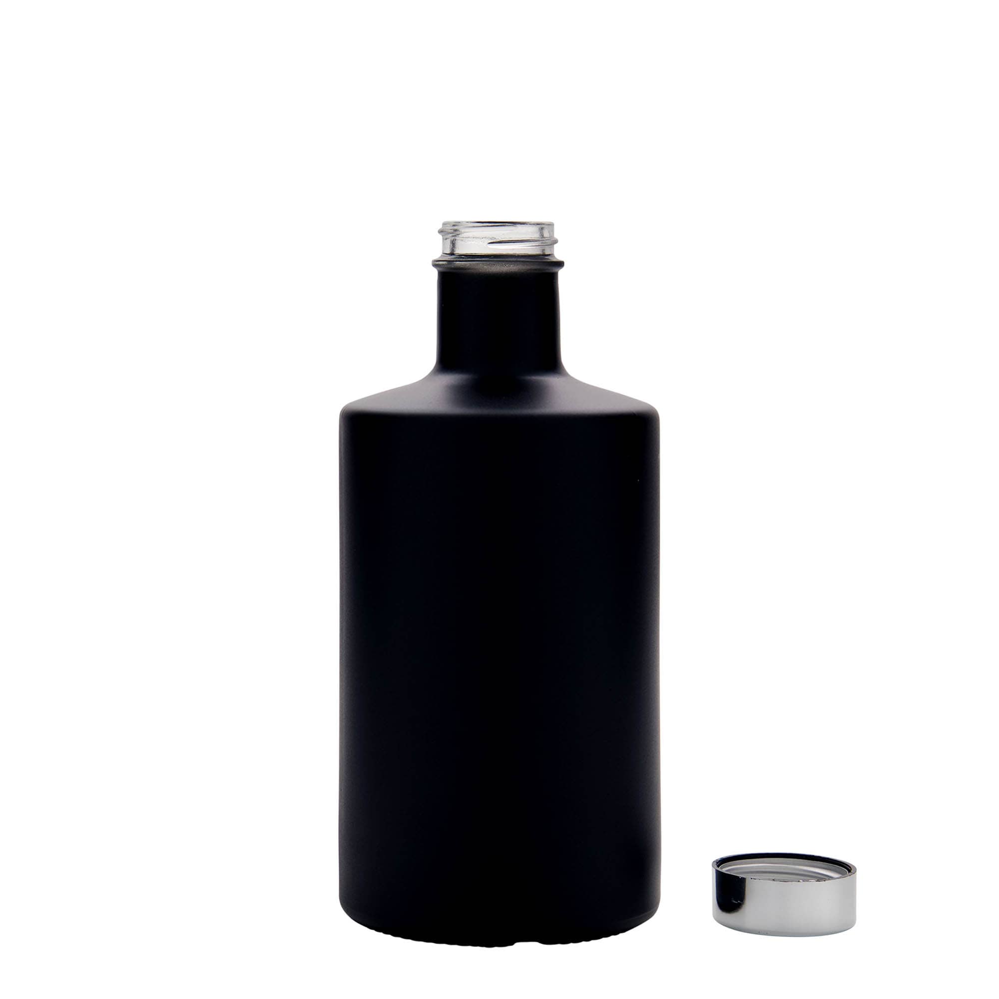Botella de vidrio de 500 ml «Caroline», negra, boca: GPI 33