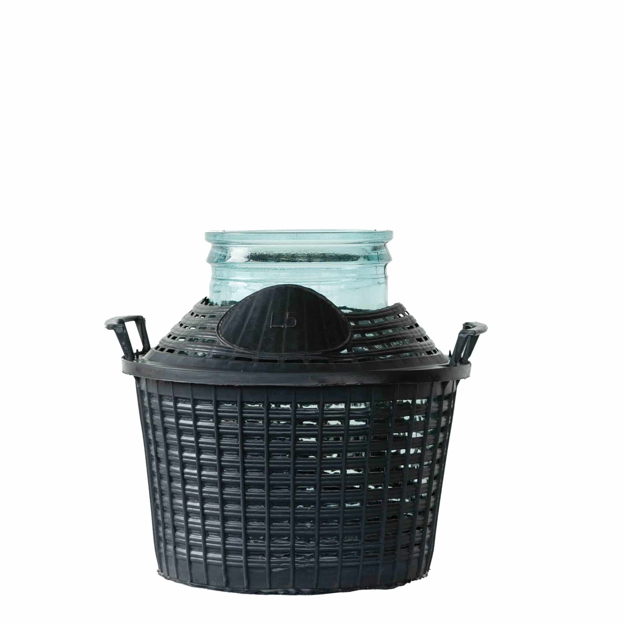 Botella de balón de 5 l, cuello ancho, vidrio, boca: tapa encajada