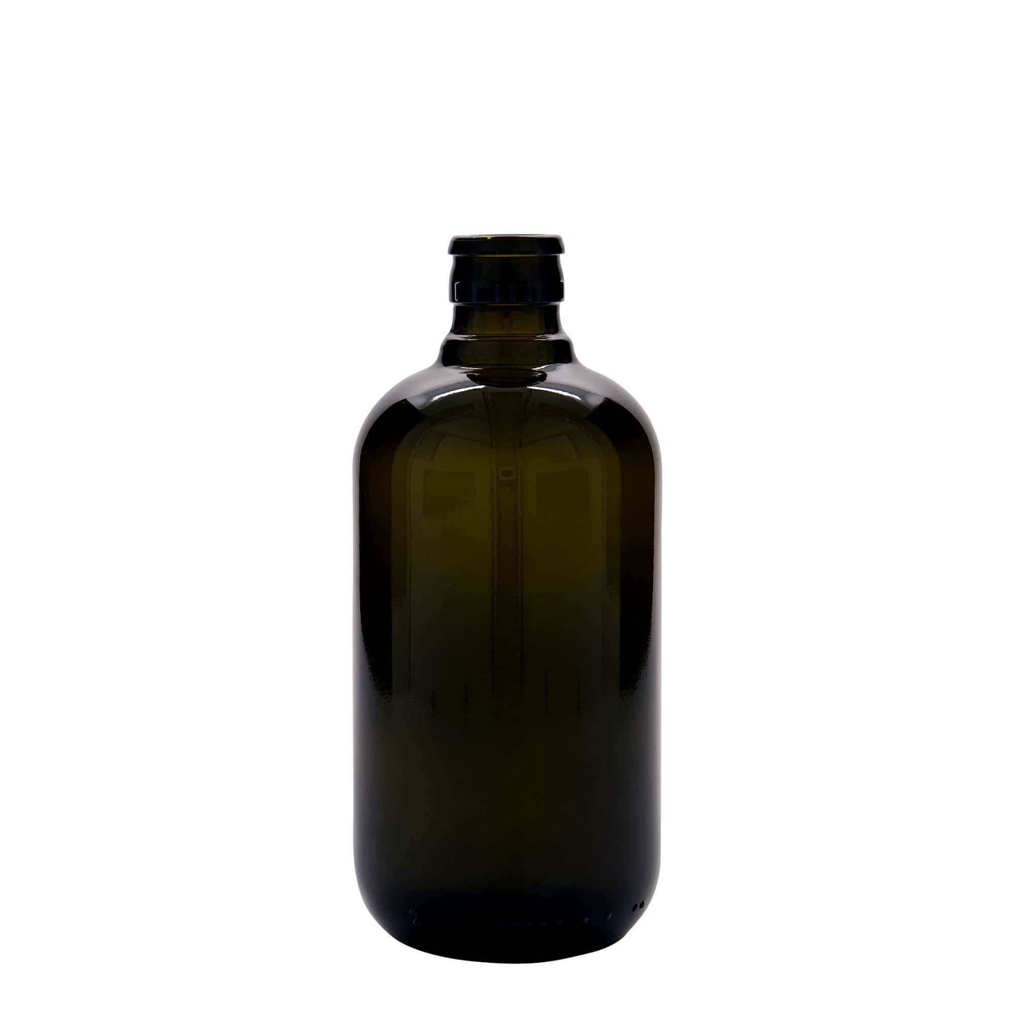 Botella de vinagre/aceite 'Biolio' de 500 ml, vidrio verde antiguo, boca: DOP