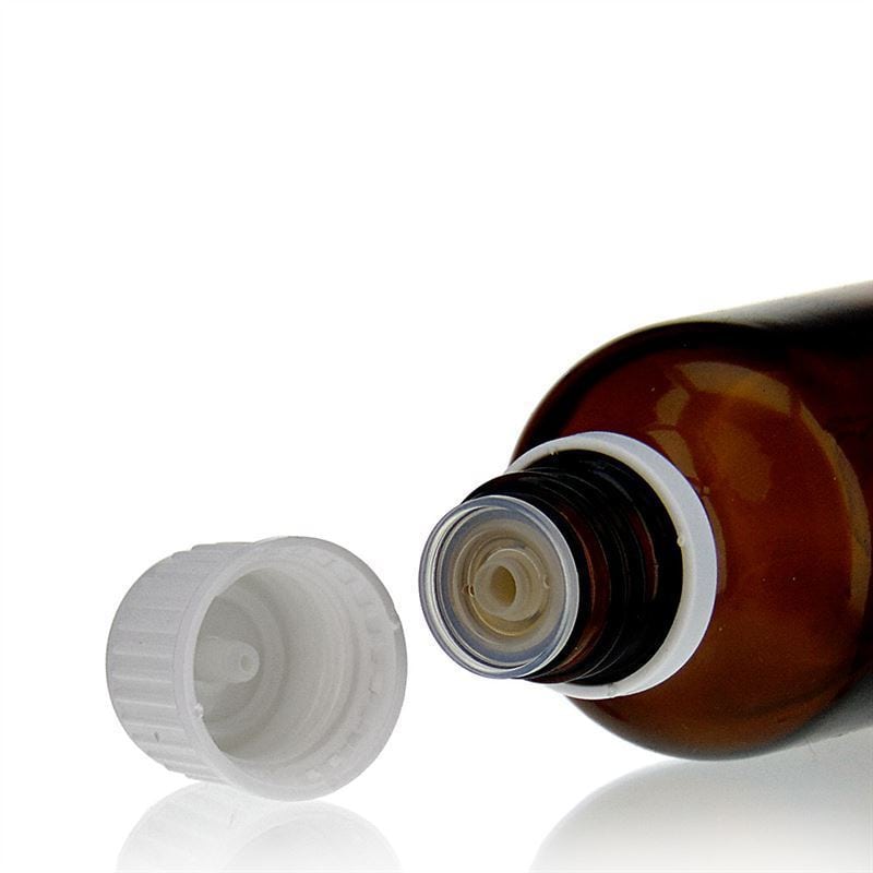 Tapa roscada con inserto gotero, plástico PE, blanco, para boca: DIN 18 Tapa roscada con inserto gotero, plástico PE, blanco, para boca: DIN 18