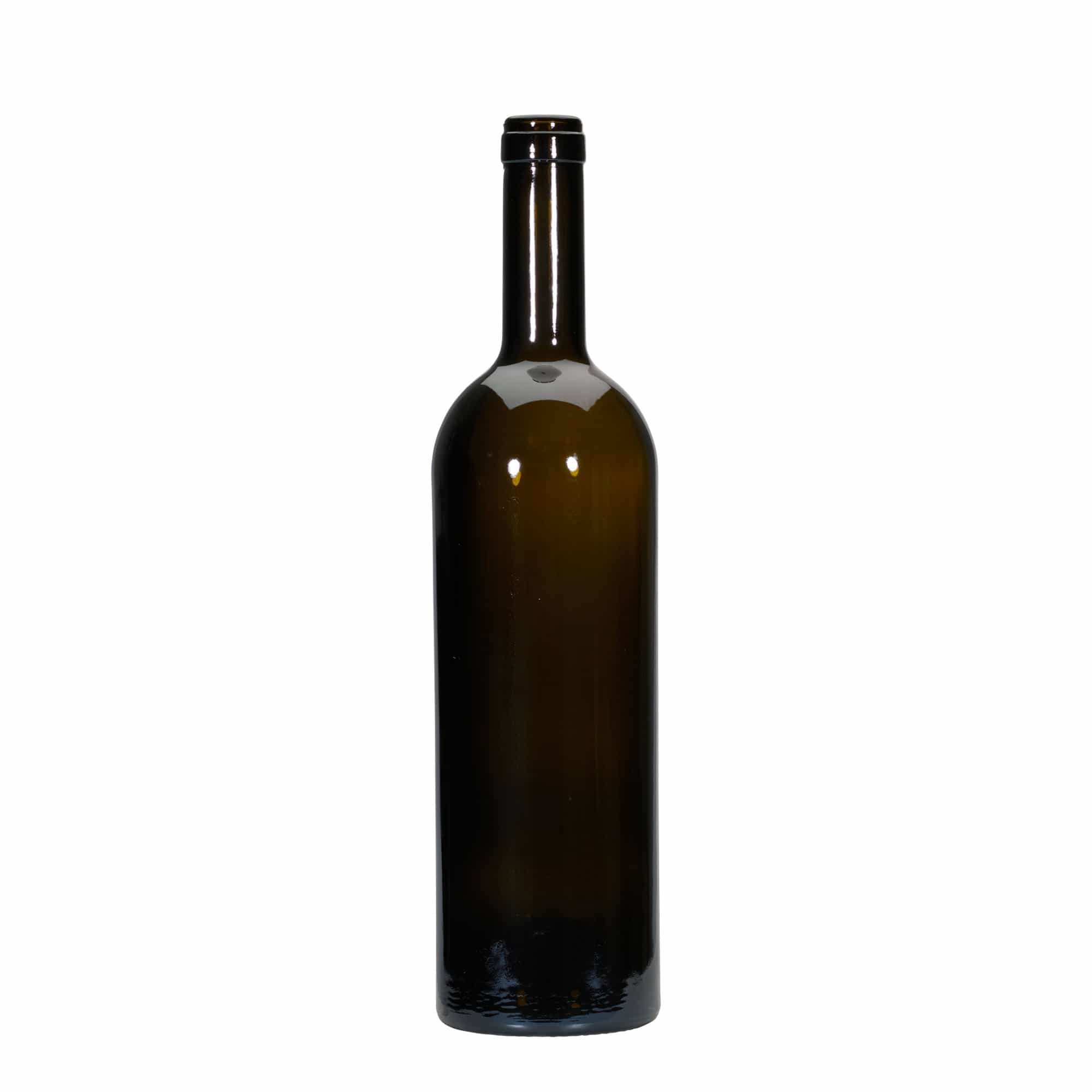 Botella de vino de 750 ml «Golia», verde antiguo, boca: corcho