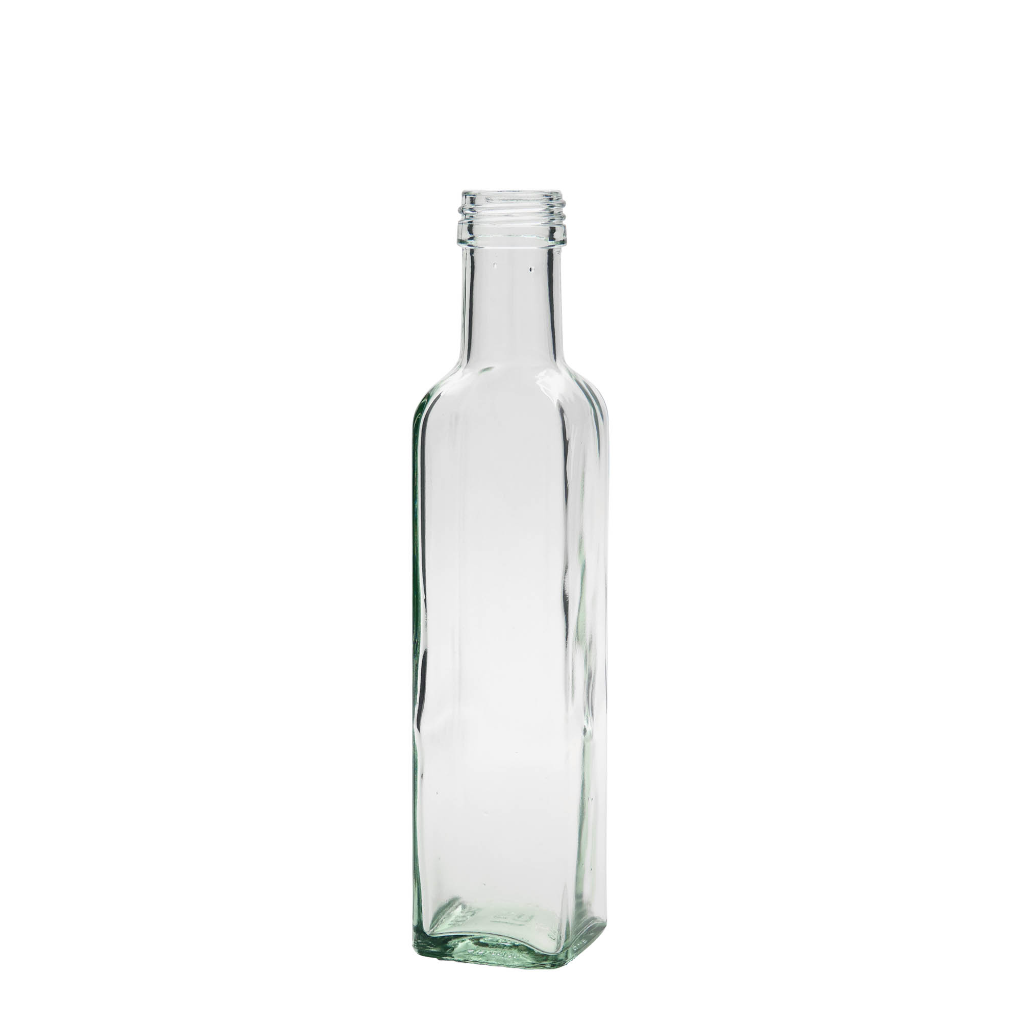 Botella de vidrio de 250 ml 'Marasca', cuadrada, boca: PP 31,5 Botella de vidrio de 250 ml 'Marasca', cuadrada, boca: PP 31,5