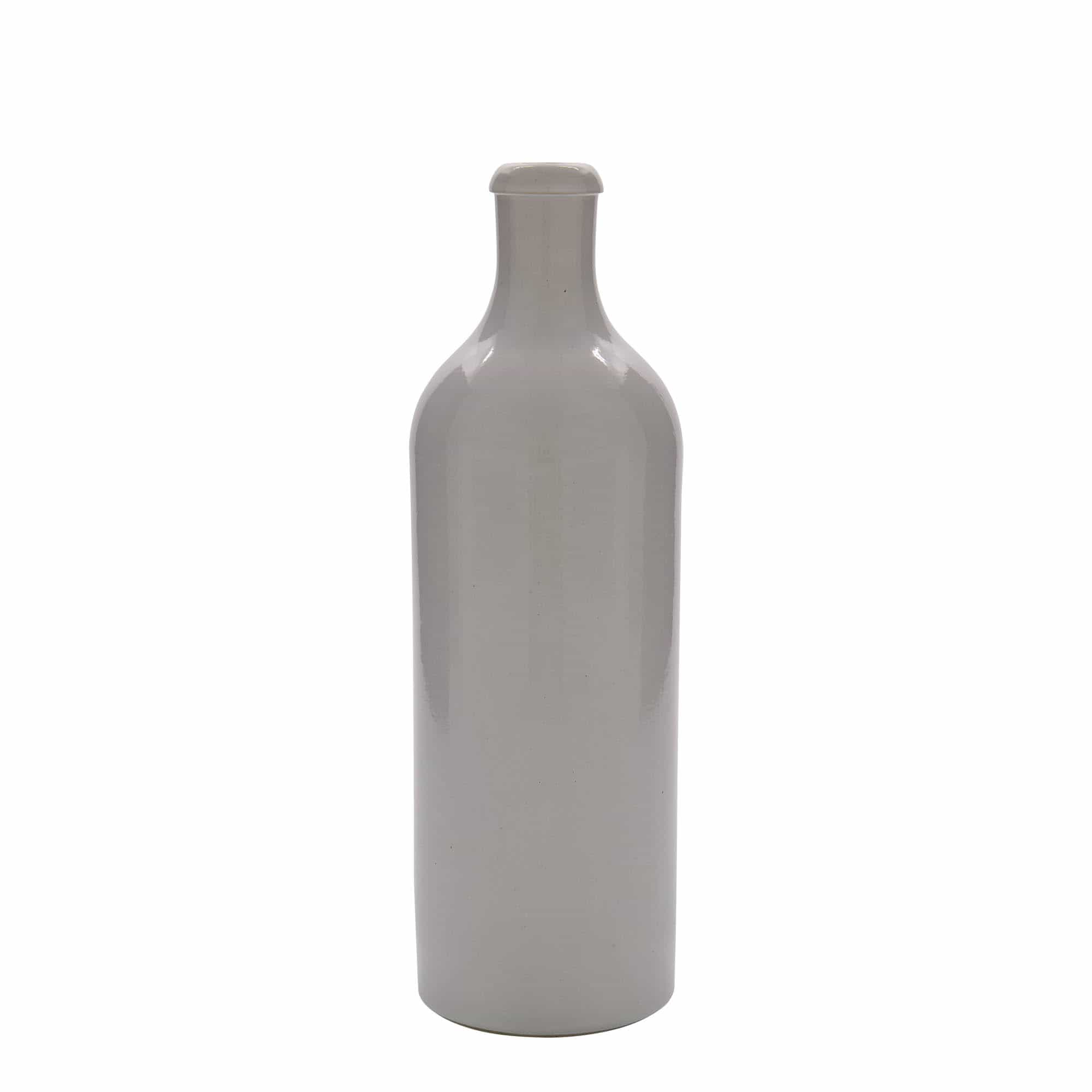 Jarra de barro de 750 ml, gres, blanco, boca: corcho Jarra de barro de 750 ml, gres, blanco, boca: corcho