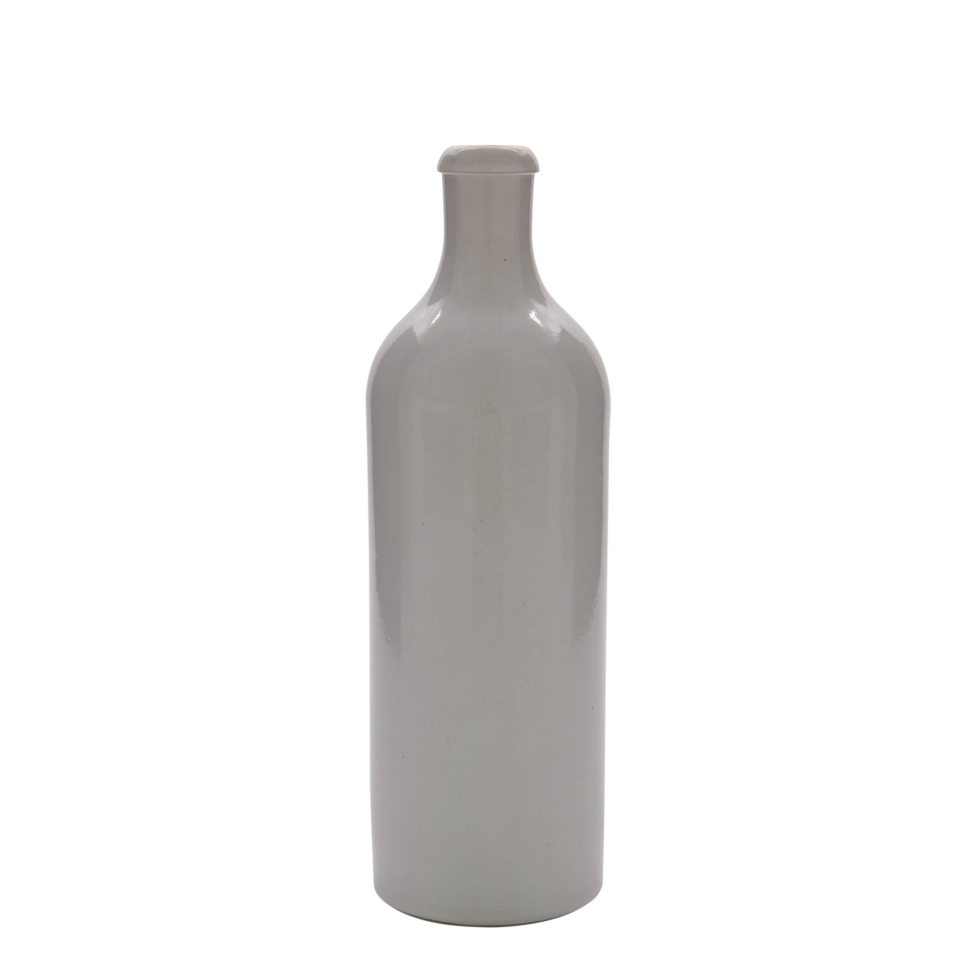 Jarra de barro de 750 ml, gres, blanca, boca: corcho
