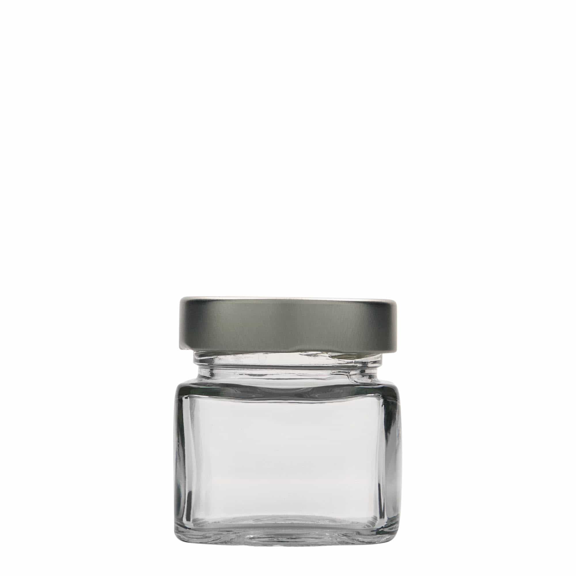 106 ml tarro cuadrado «Ikarus», boca: Deep-Twist-off (DTO 58)