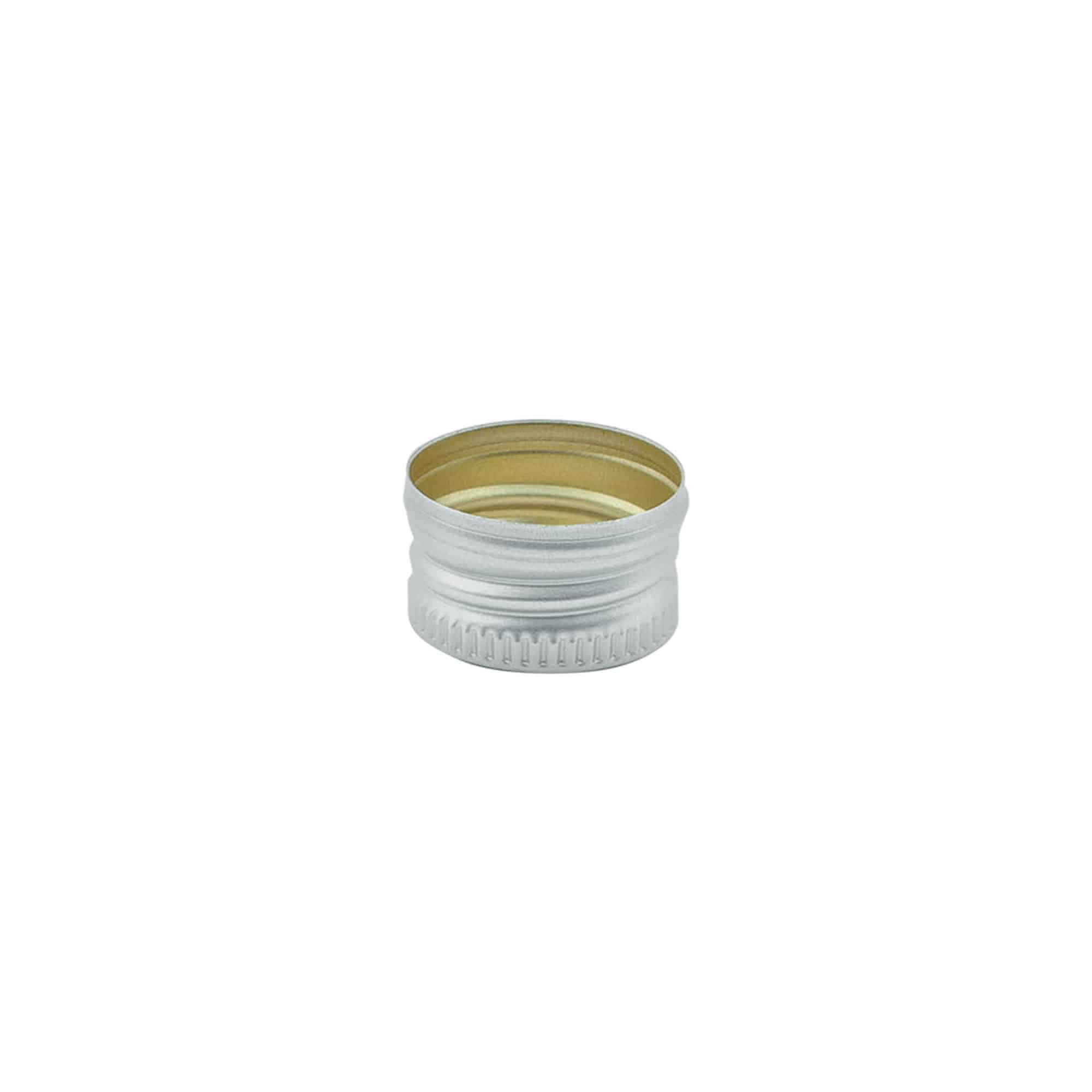 Tapa roscada, metal, plateada, para boquilla: PP 18