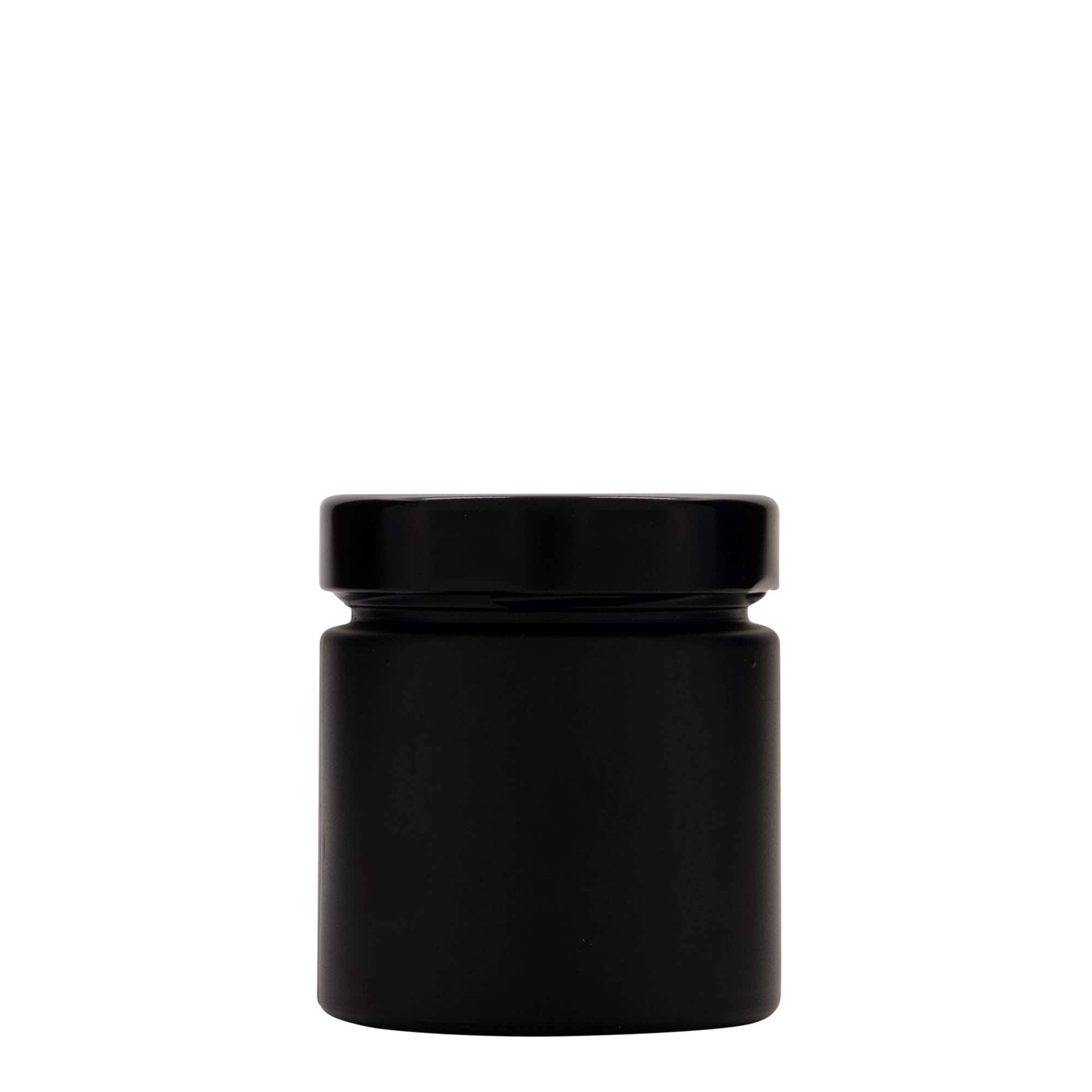 220 ml tarro redondo 'Aurora', negro, boca: Deep-Twist-Off (DTO 66)