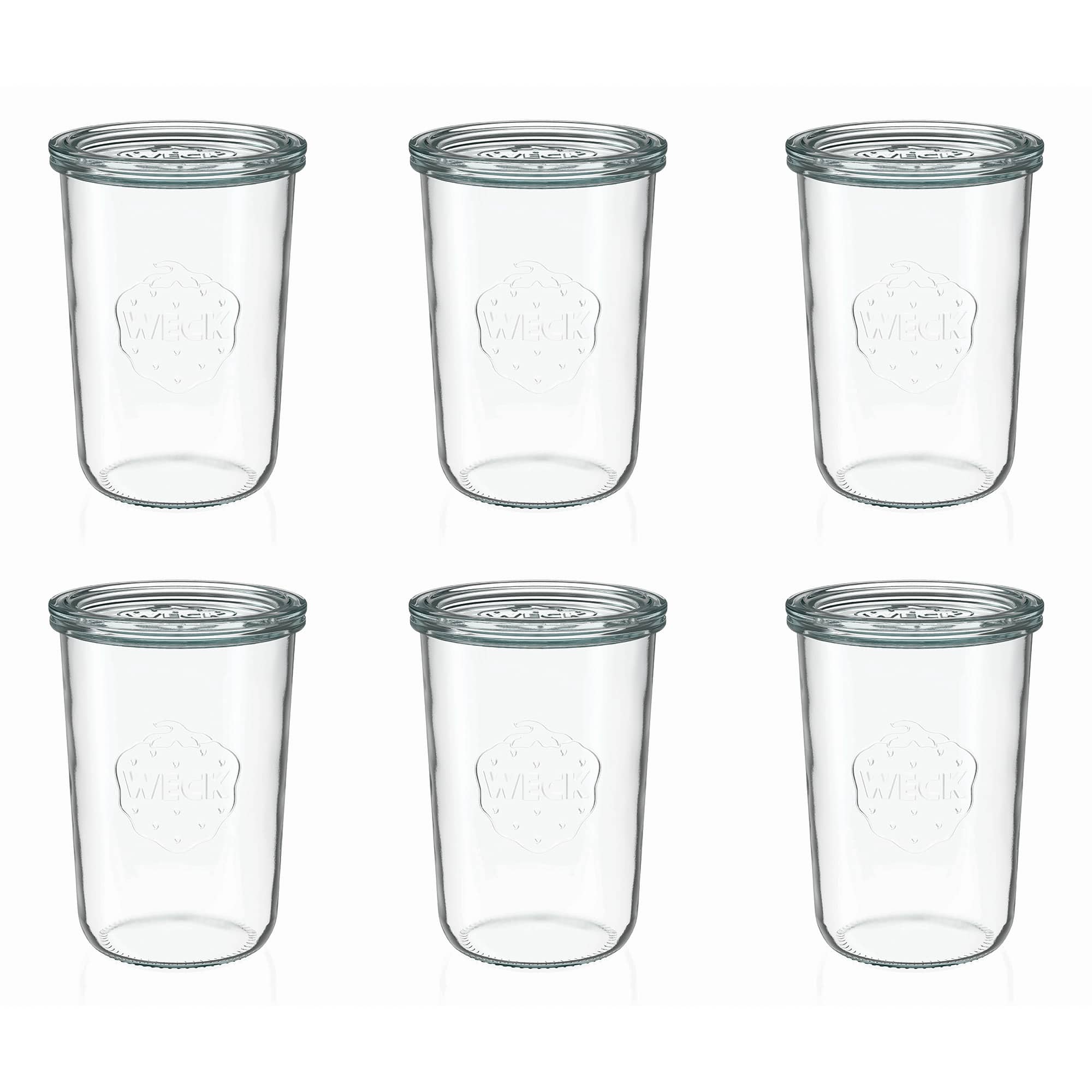 6x 850 ml tarro WECK de boca ancha con tapa de vidrio RR 100