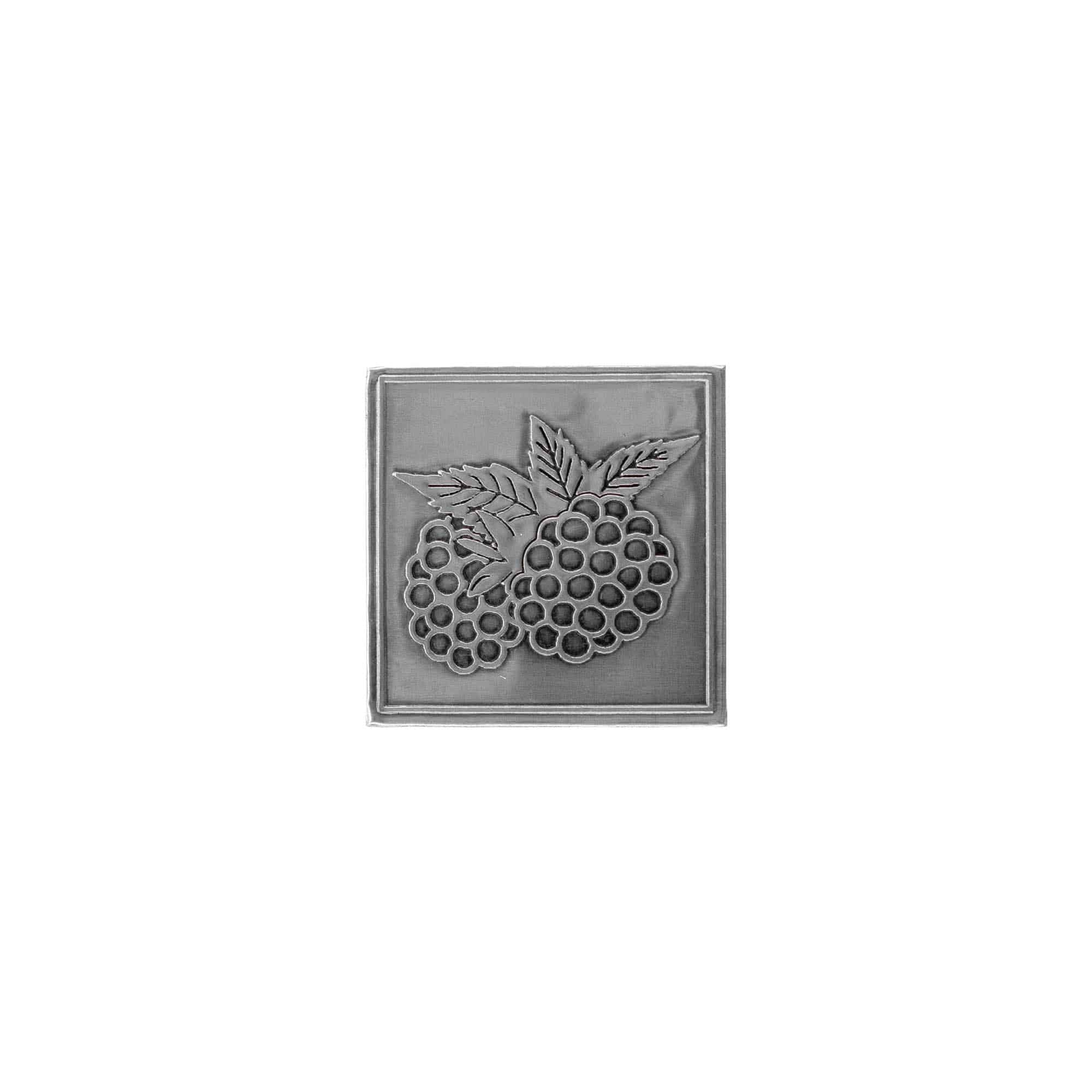 Etiqueta de estaño 'Mora', cuadrada, metal, plateado