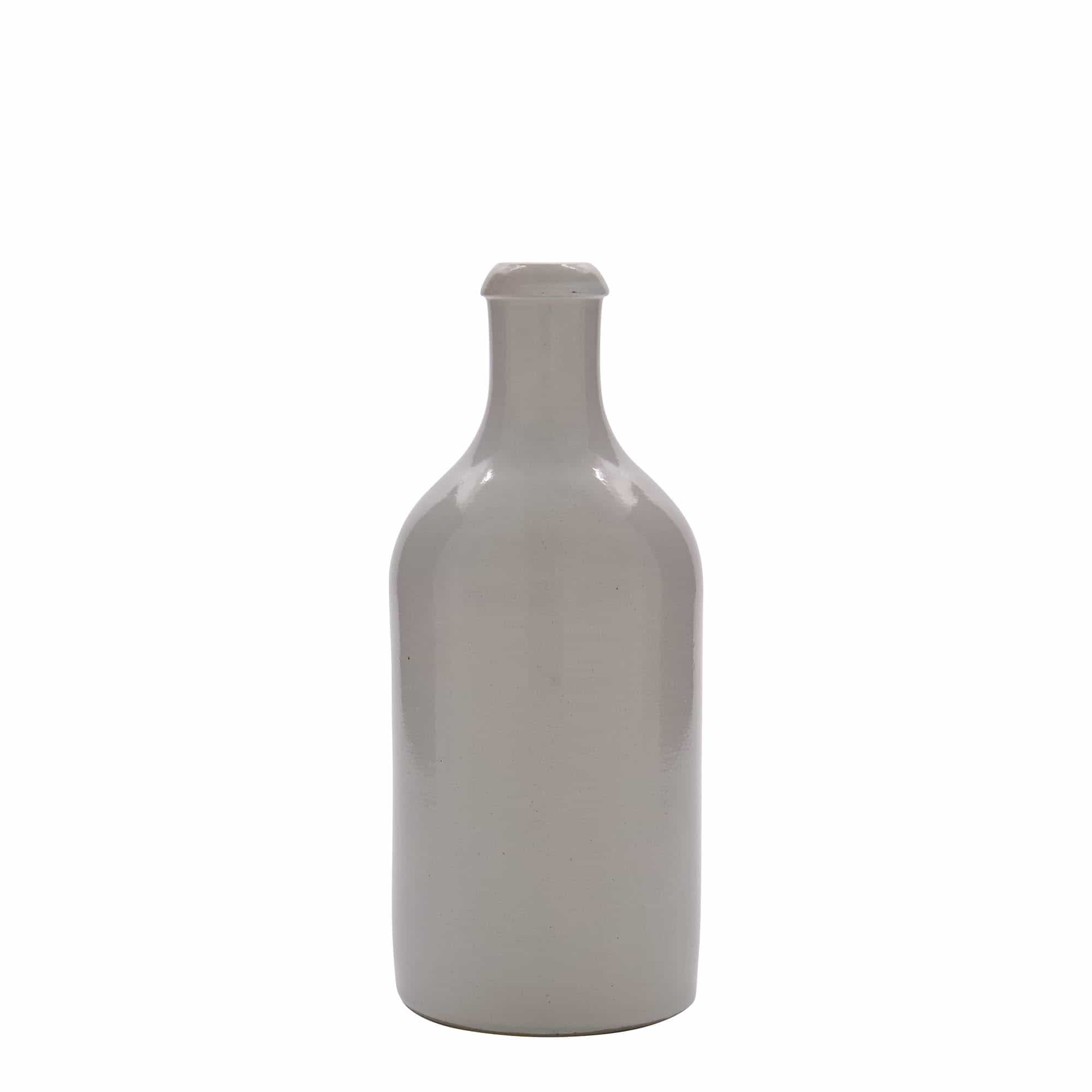 Jarra de barro de 500 ml, gres, blanco, boca: corcho Jarra de barro de 500 ml, gres, blanco, boca: corcho