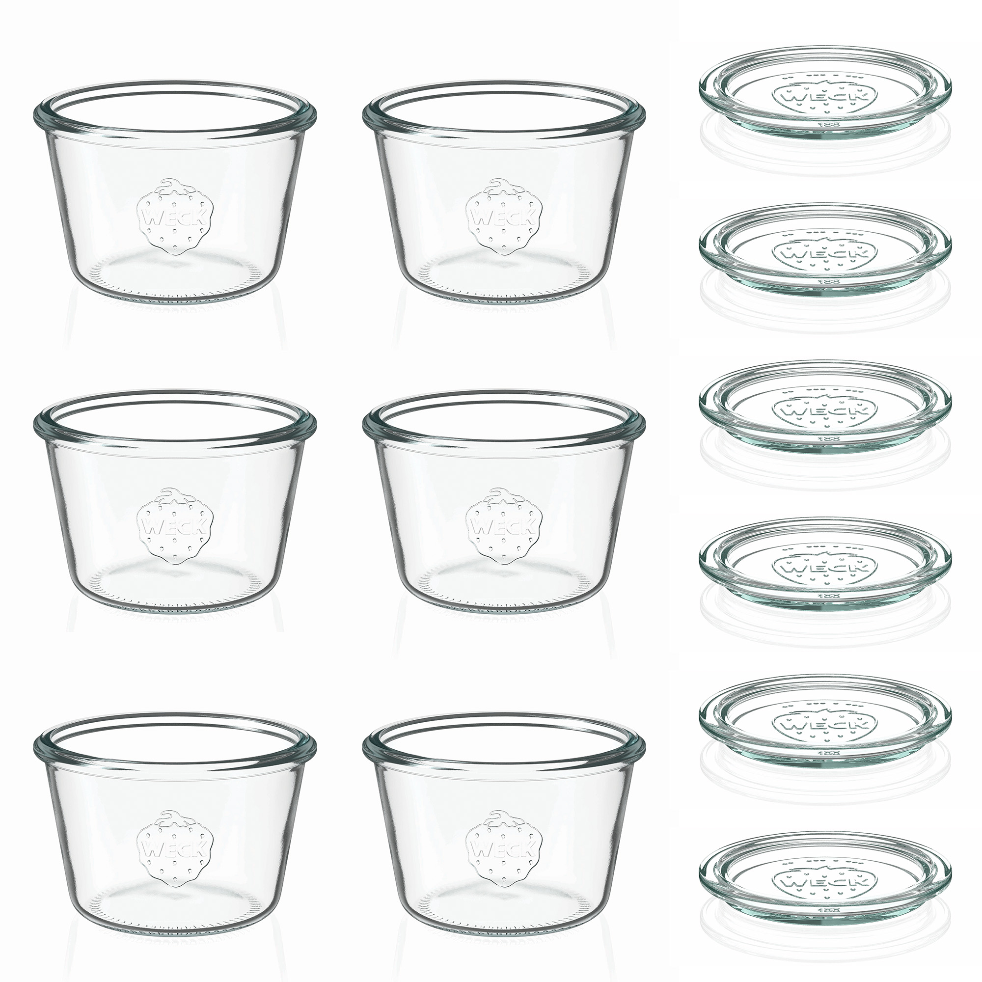 6x 370 ml tarro WECK de boca ancha con tapa de vidrio RR 100