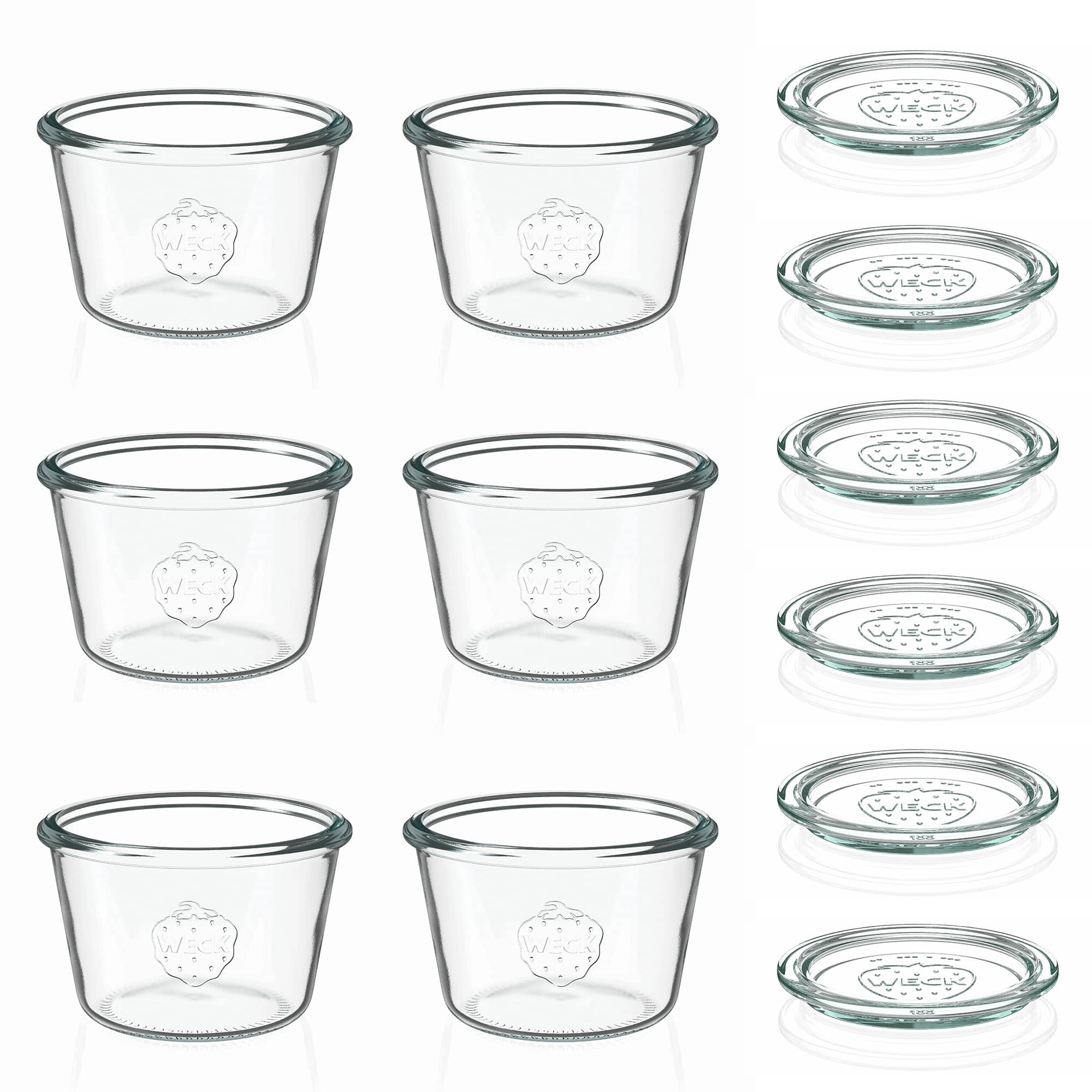 6x 370 ml tarro WECK de boca ancha con tapa de vidrio RR 100