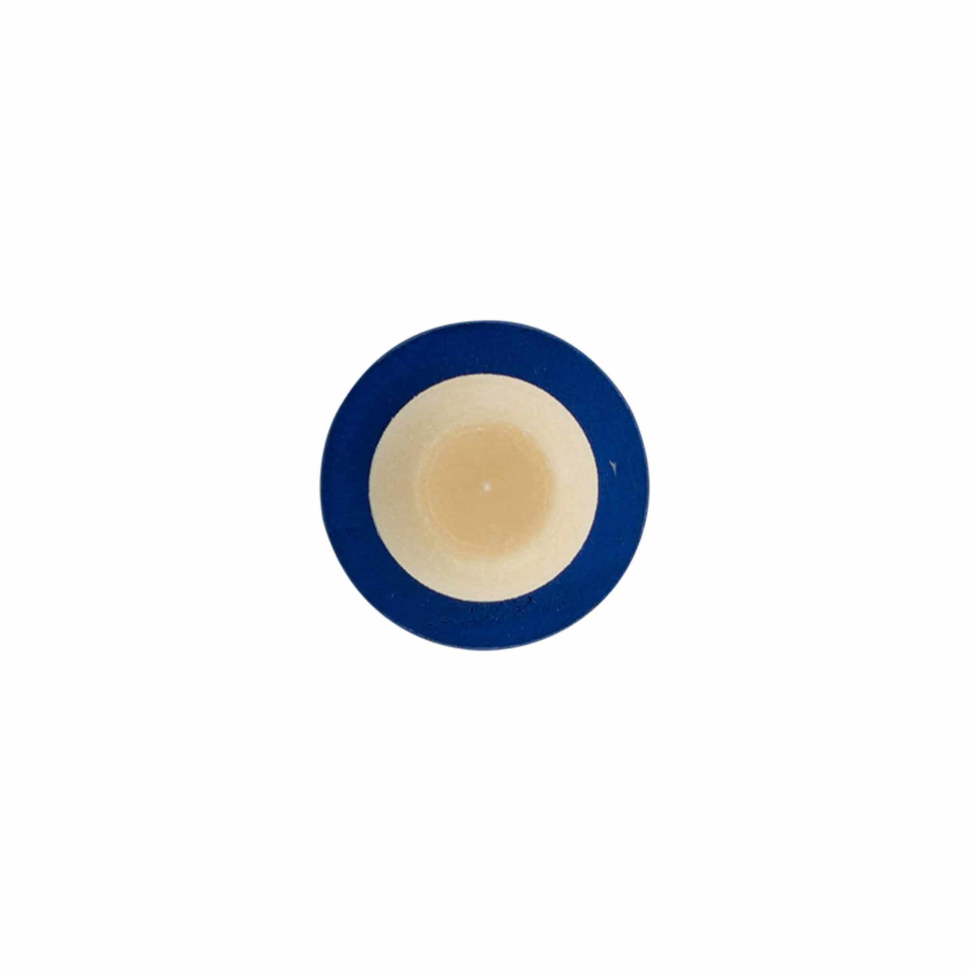 Tapón de corcho con asa 19 mm, madera/plástico, azul, para boca: corcho