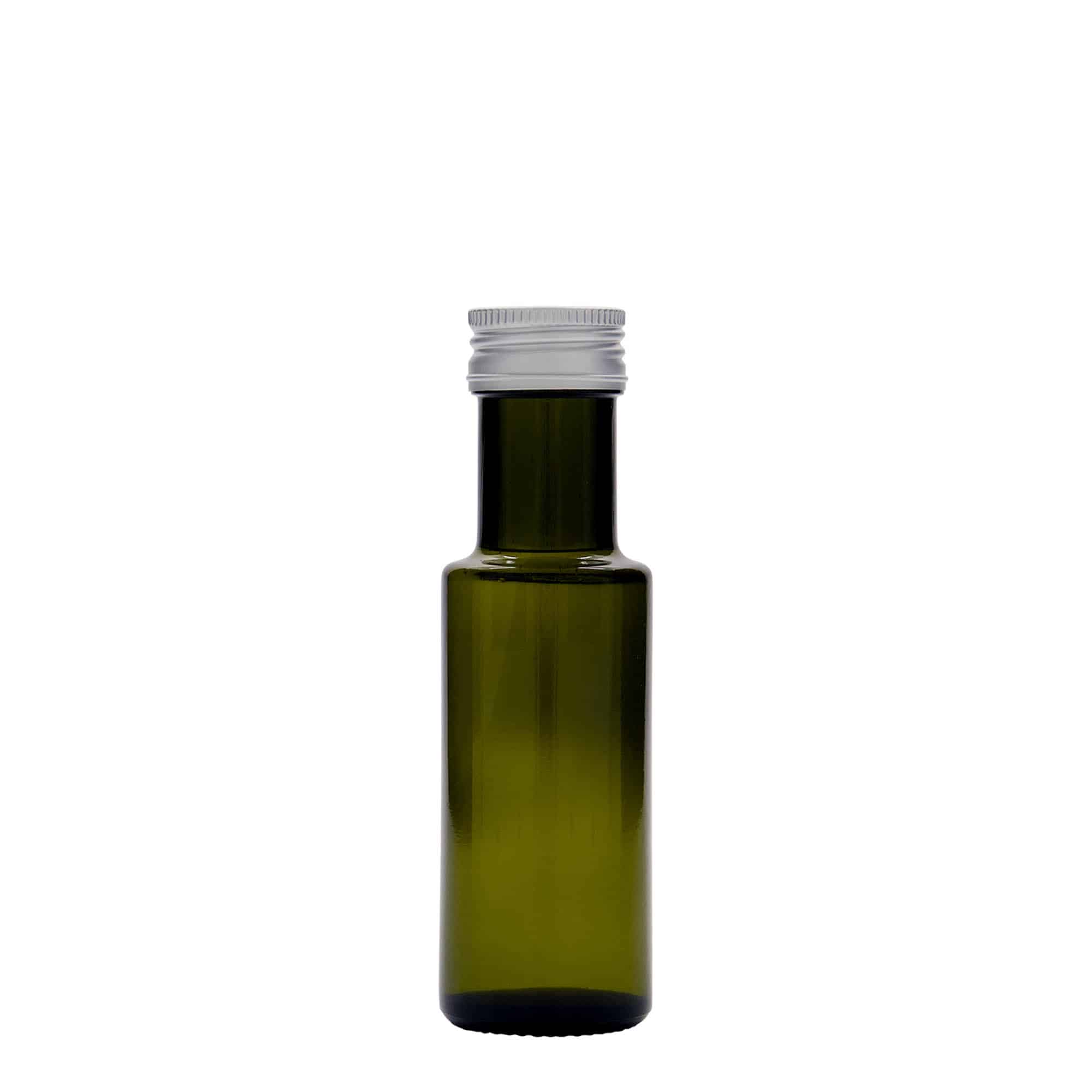 Botella de vidrio 'Dorica' de 100 ml, verde antiguo, boca: PP 31,5