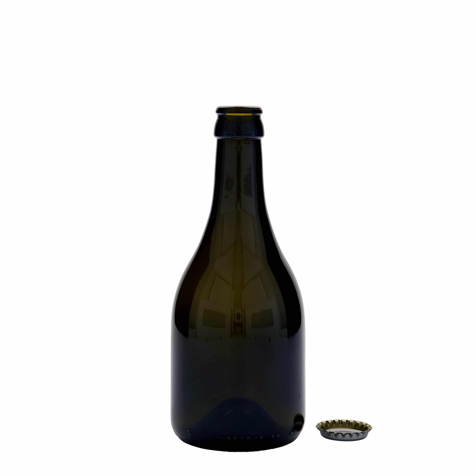 Botella de cerveza de 330 ml 'Horta', vidrio, verde antiguo, boca: corona
