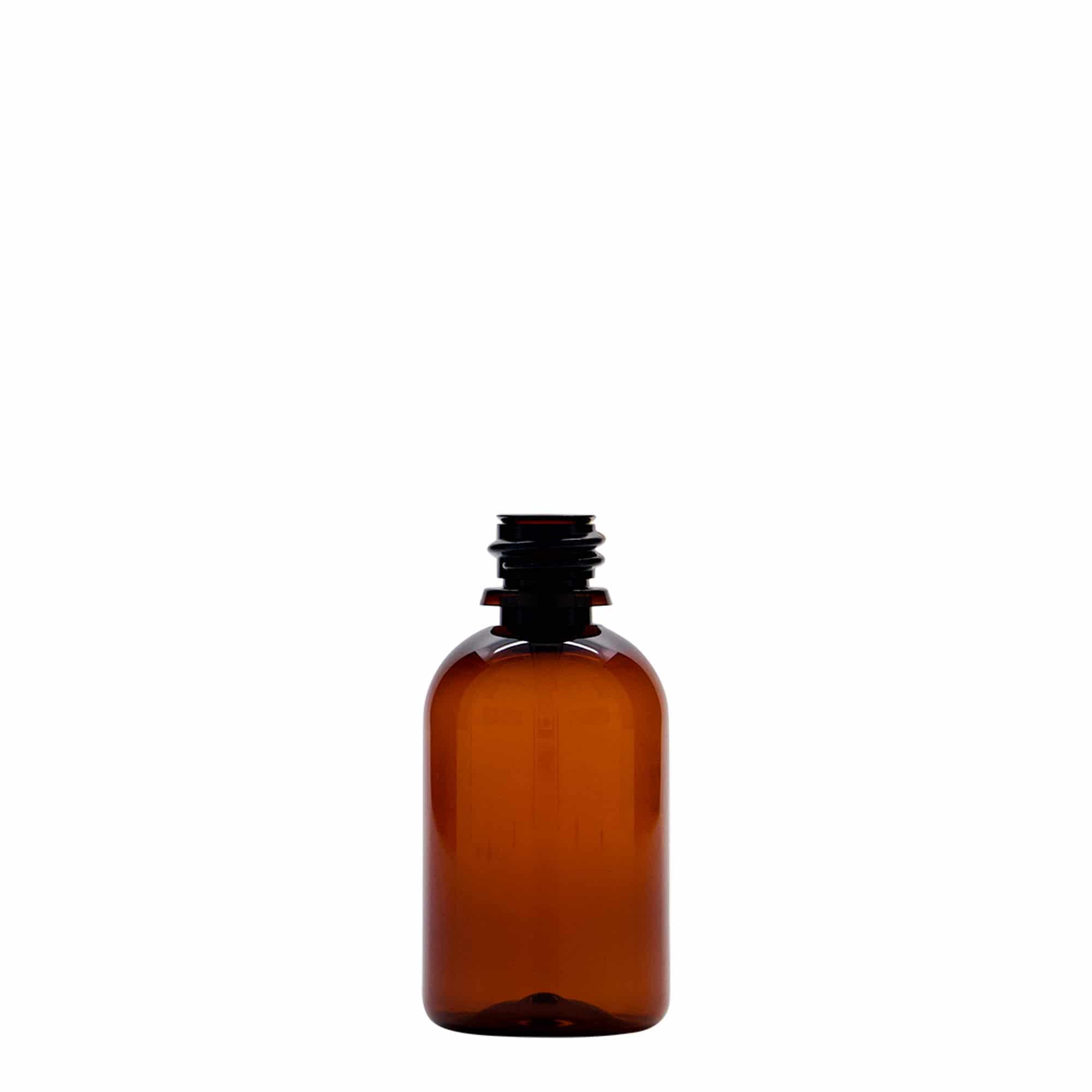Botella médica PET de 50 ml 'Easy Living', marrón, plástico, boca: DIN 18