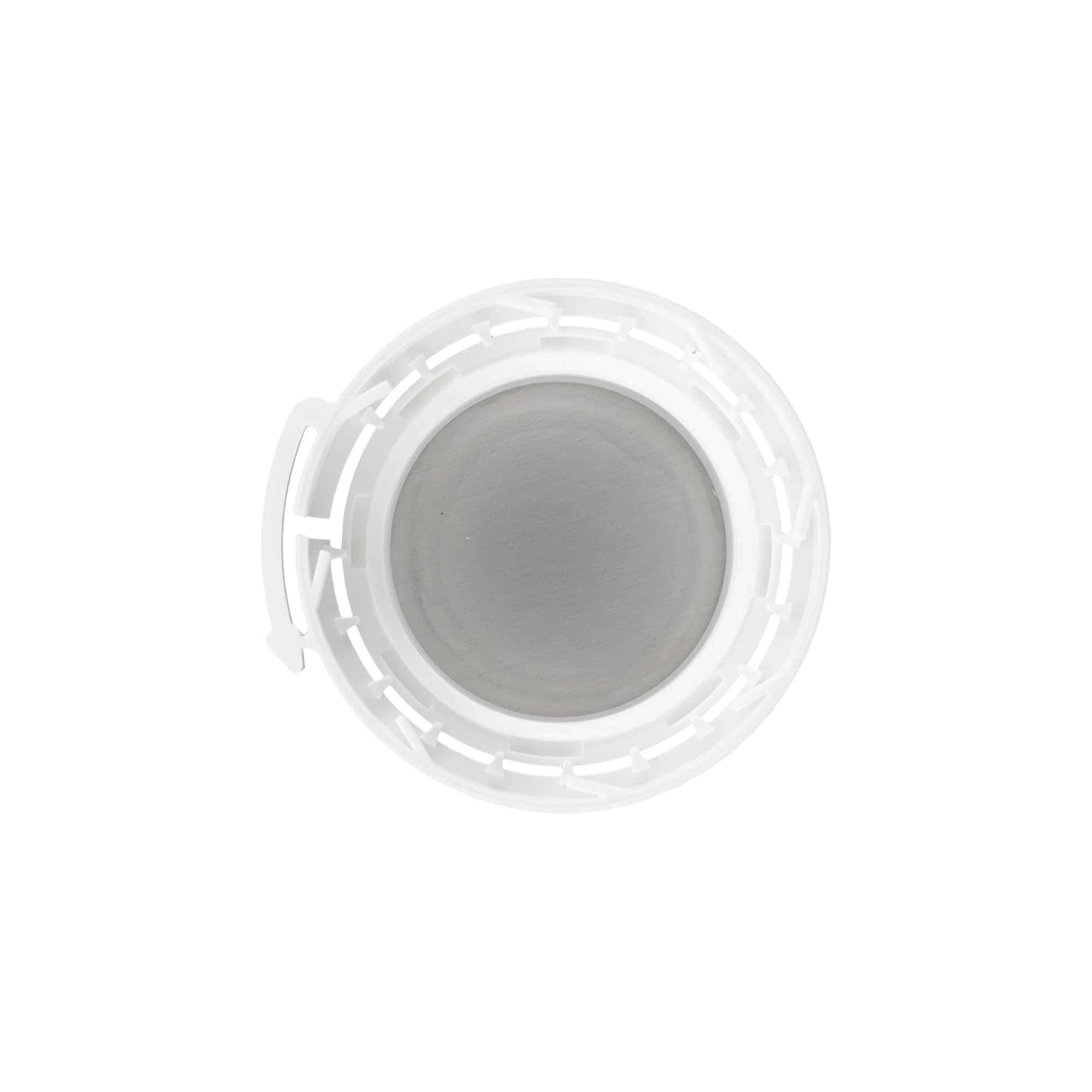 Tapón roscado para botella de aluminio, plástico PP, blanco, para boca: DIN 32 Tapón roscado para botella de aluminio, plástico PP, blanco, para boca: DIN 32