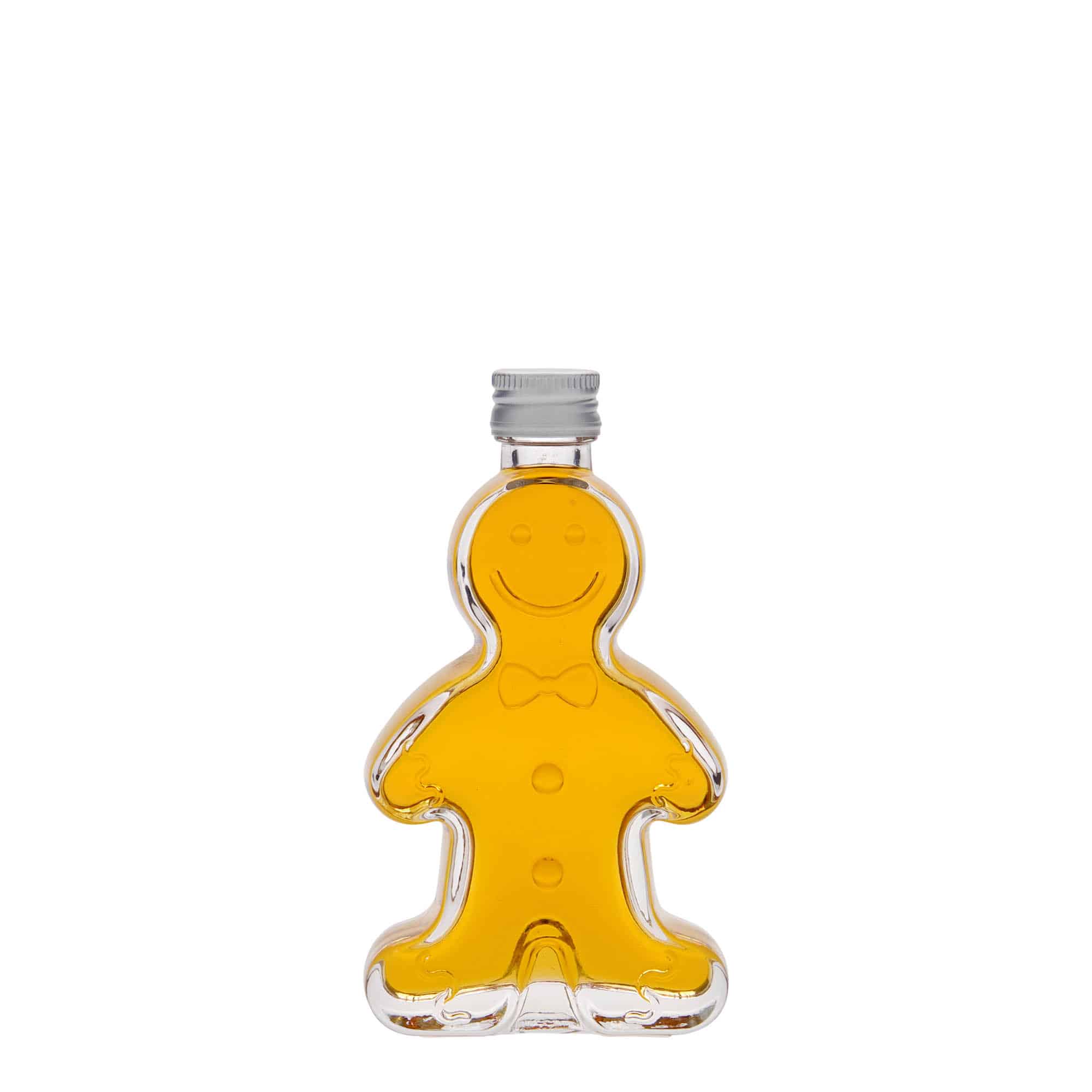 Botella de vidrio 'Muñeco de jengibre' de 50 ml, boca: PP 18