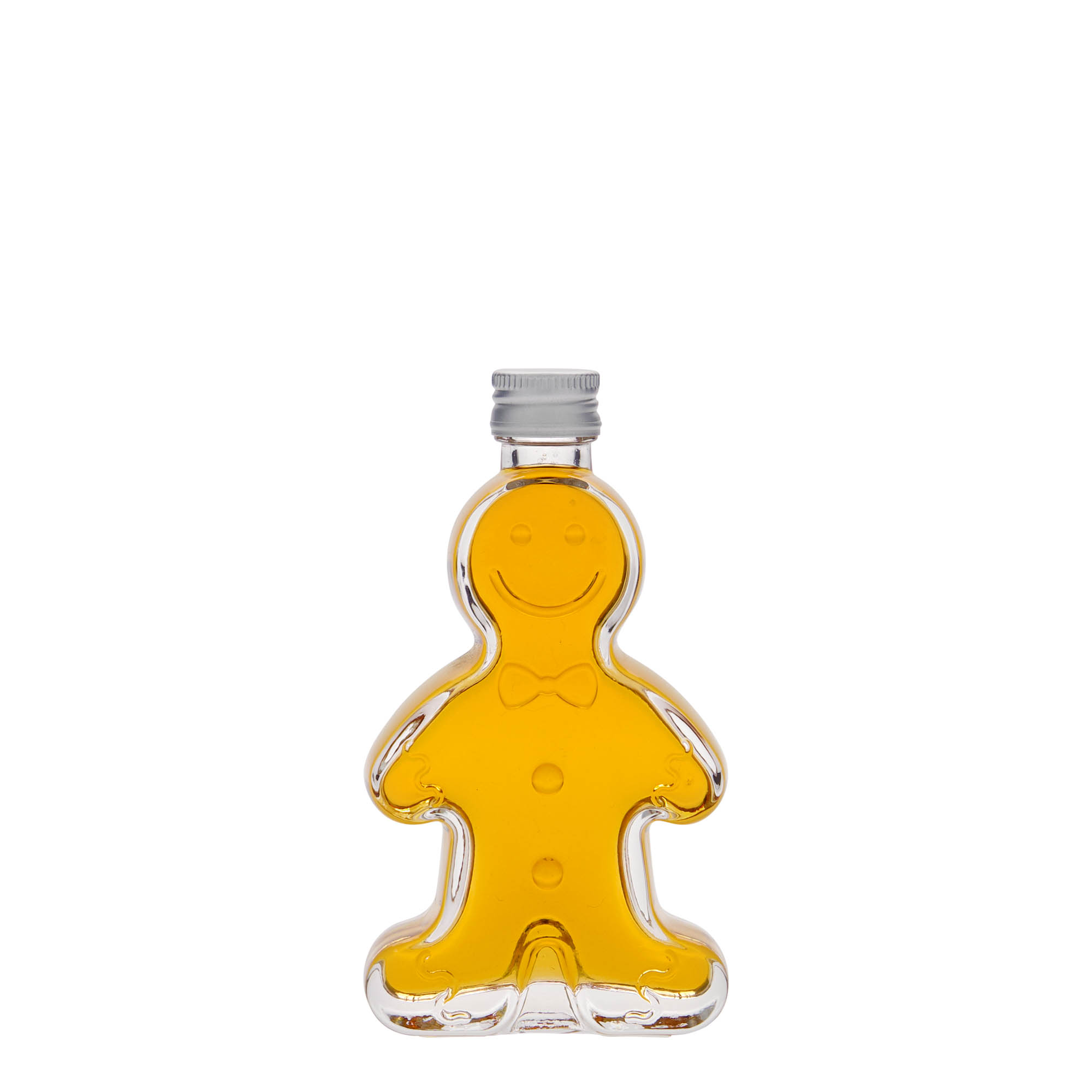 Botella de cristal de 50 ml «Hombre de pan de jengibre», boca: PP 18