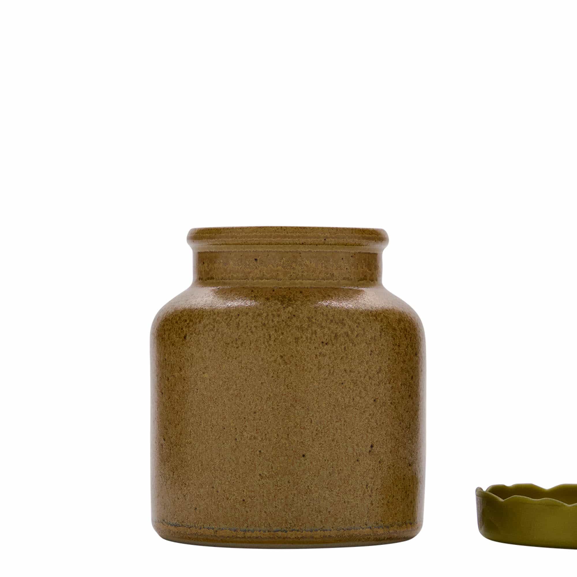 Olla de gres de 270 ml, cerámica, marrón-cristal, boca: capuchón