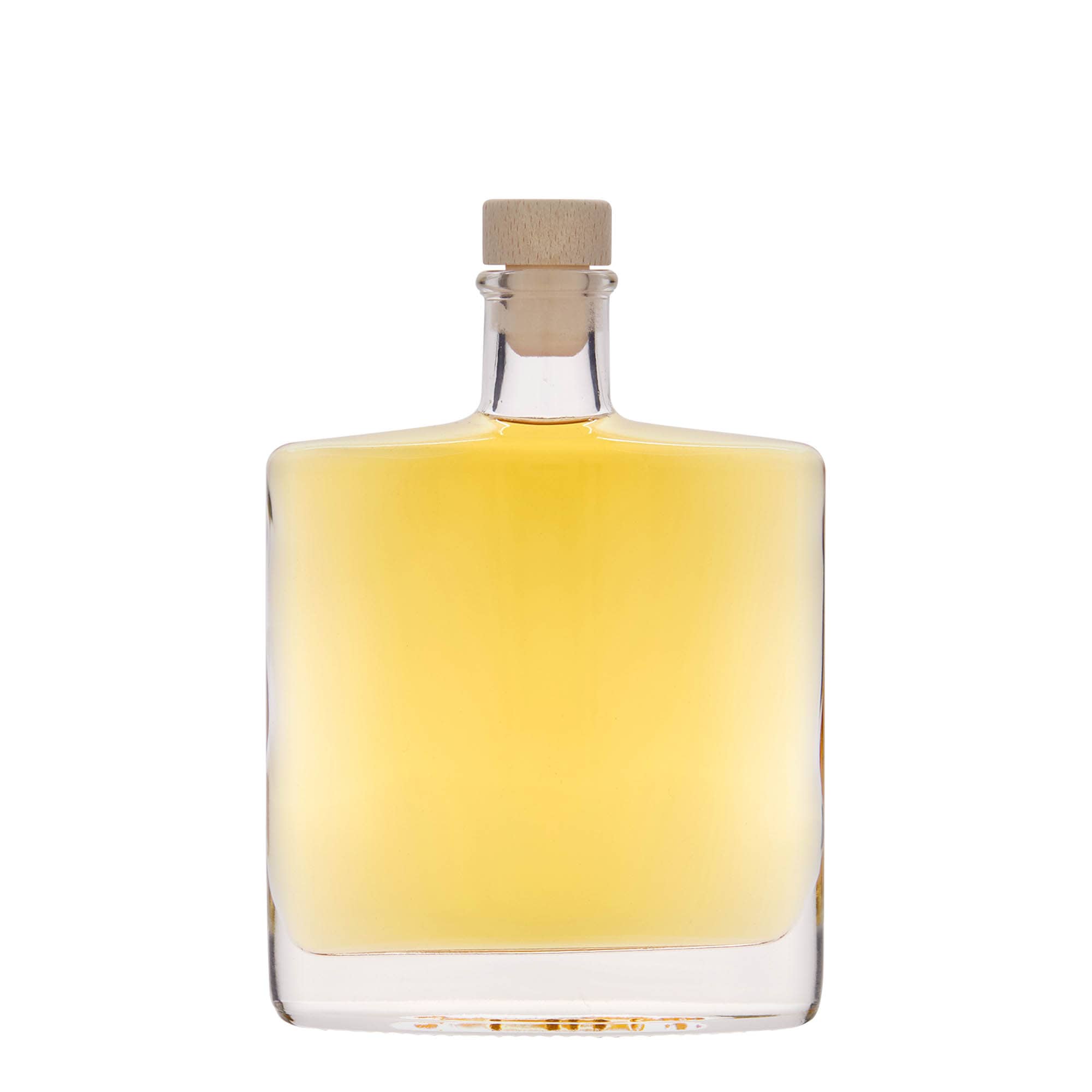 Botella de vidrio 'Zorbas' de 350 ml, ovalada, boca: corcho
