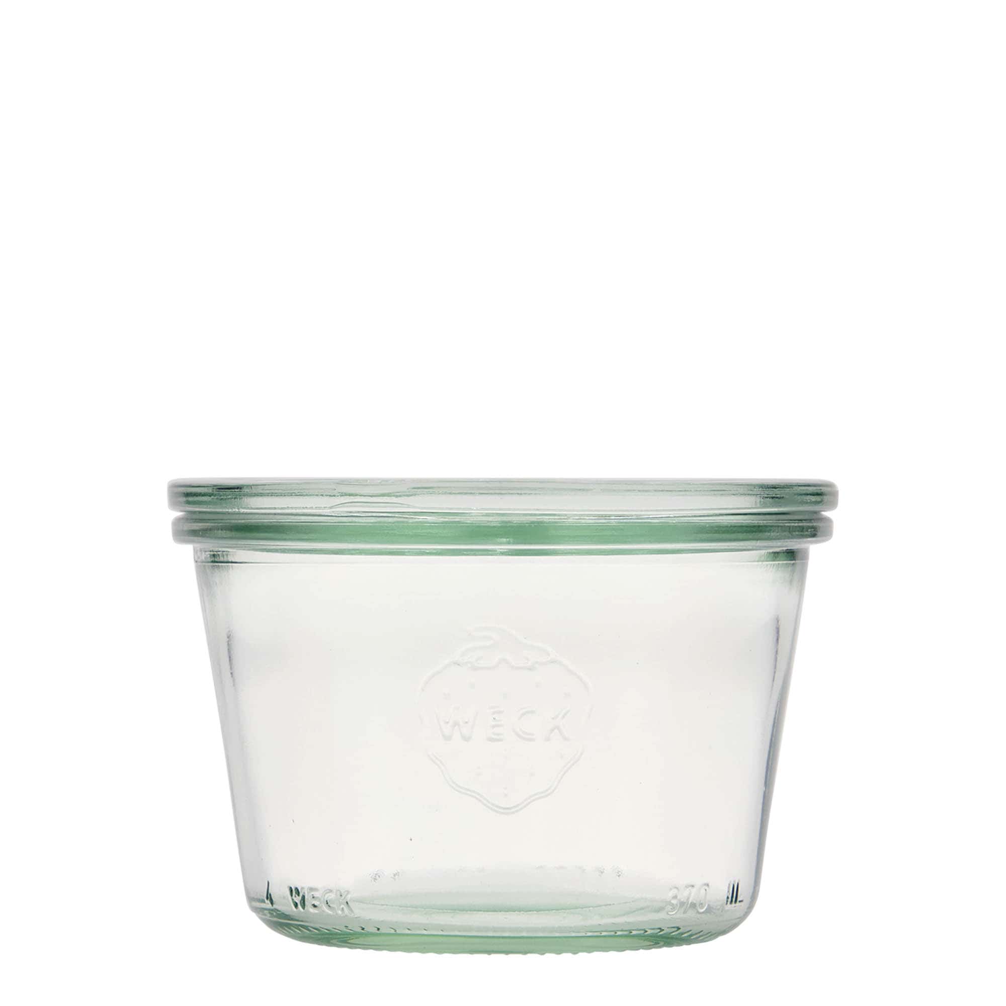 Tarro de vidrio cilíndrico WECK de 370 ml, boca: borde redondo
