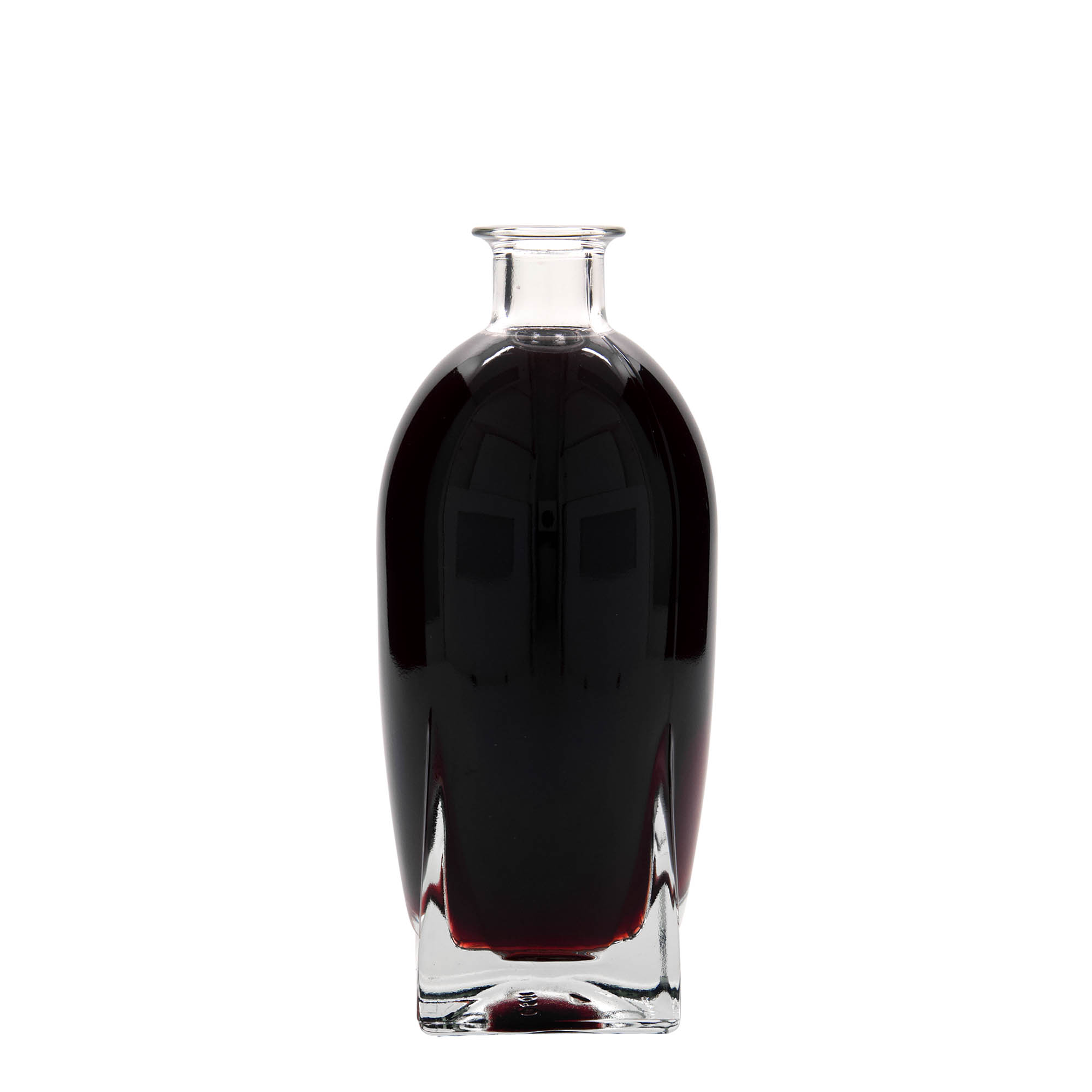 Botella de vidrio de 500 ml 'Zino', cuadrada, boca: corcho