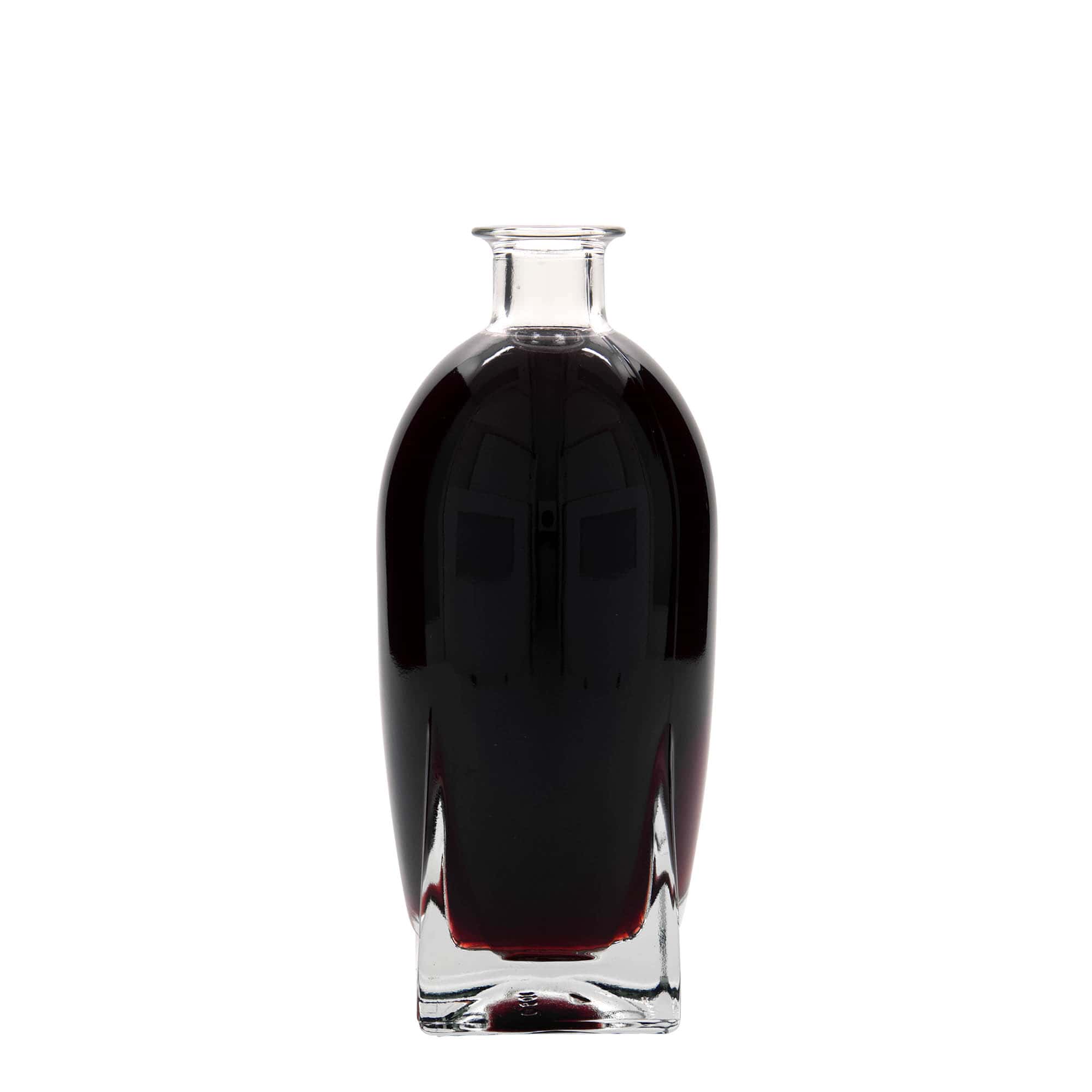 Botella de vidrio de 500 ml 'Zino', cuadrada, boca: corcho Botella de vidrio de 500 ml 'Zino', cuadrada, boca: corcho