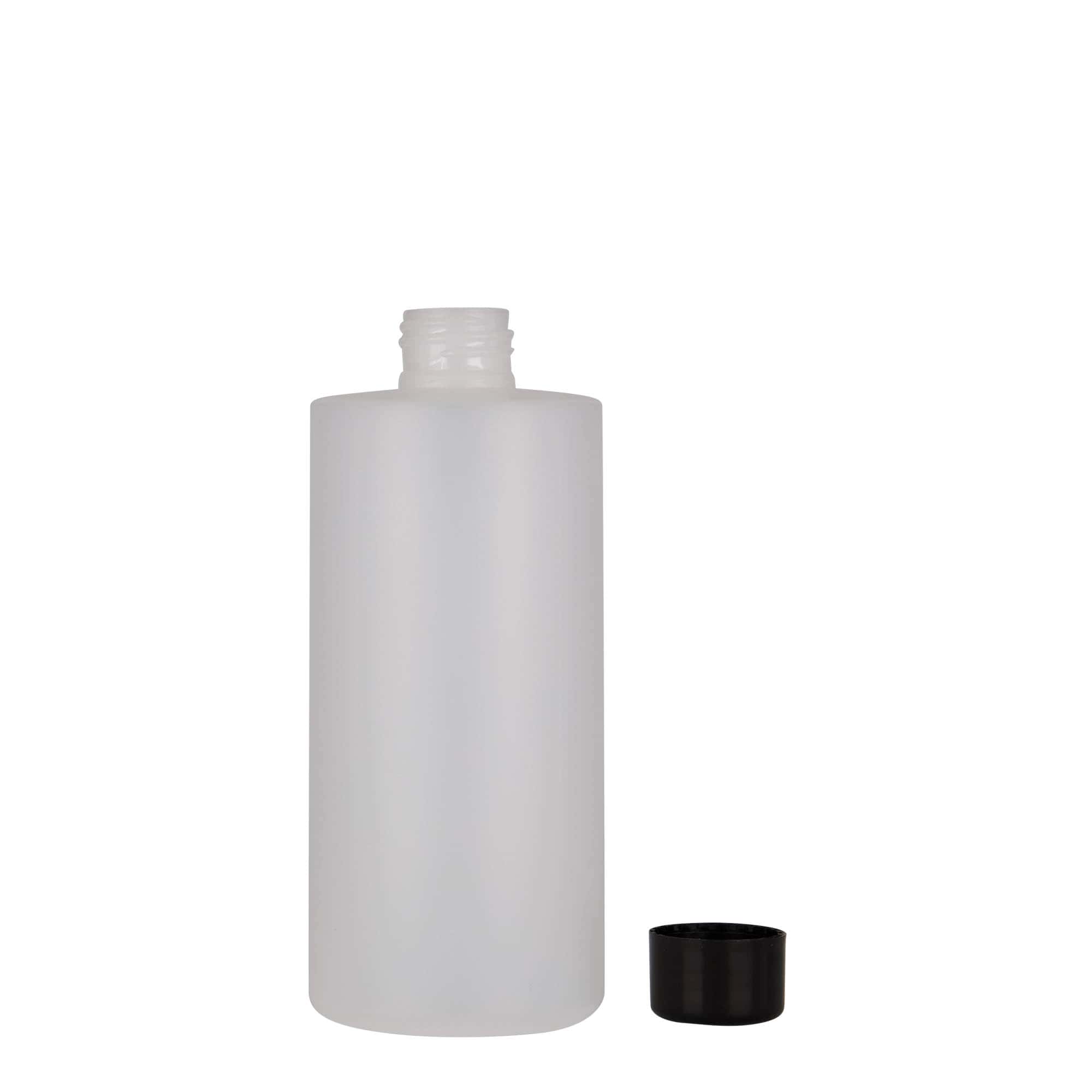 Botella de plástico 'Pipe' de 300 ml, HDPE, blanco, boca: 24/410