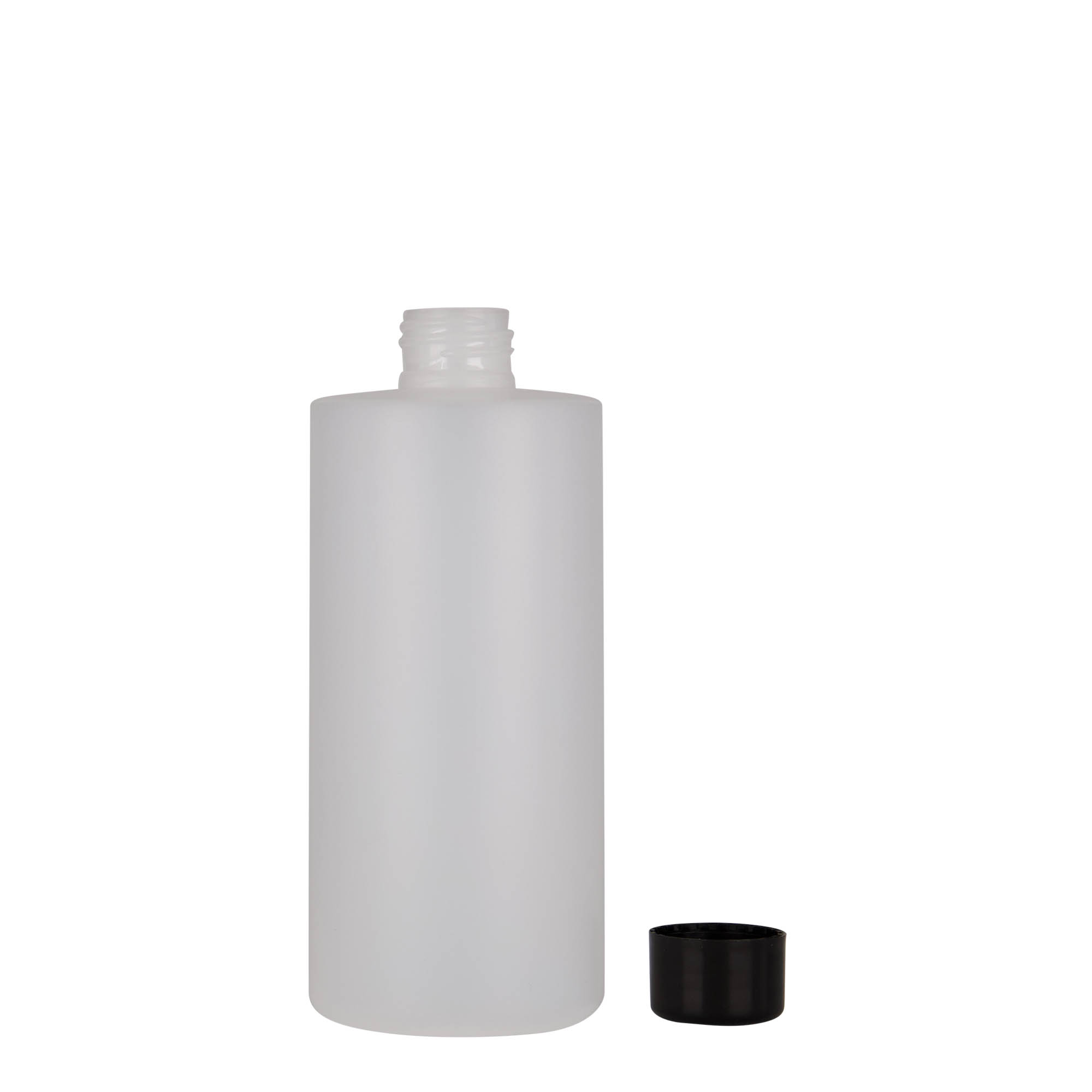 Botella de plástico de 300 ml 'Pipe', HDPE, blanca, boca: 24/410